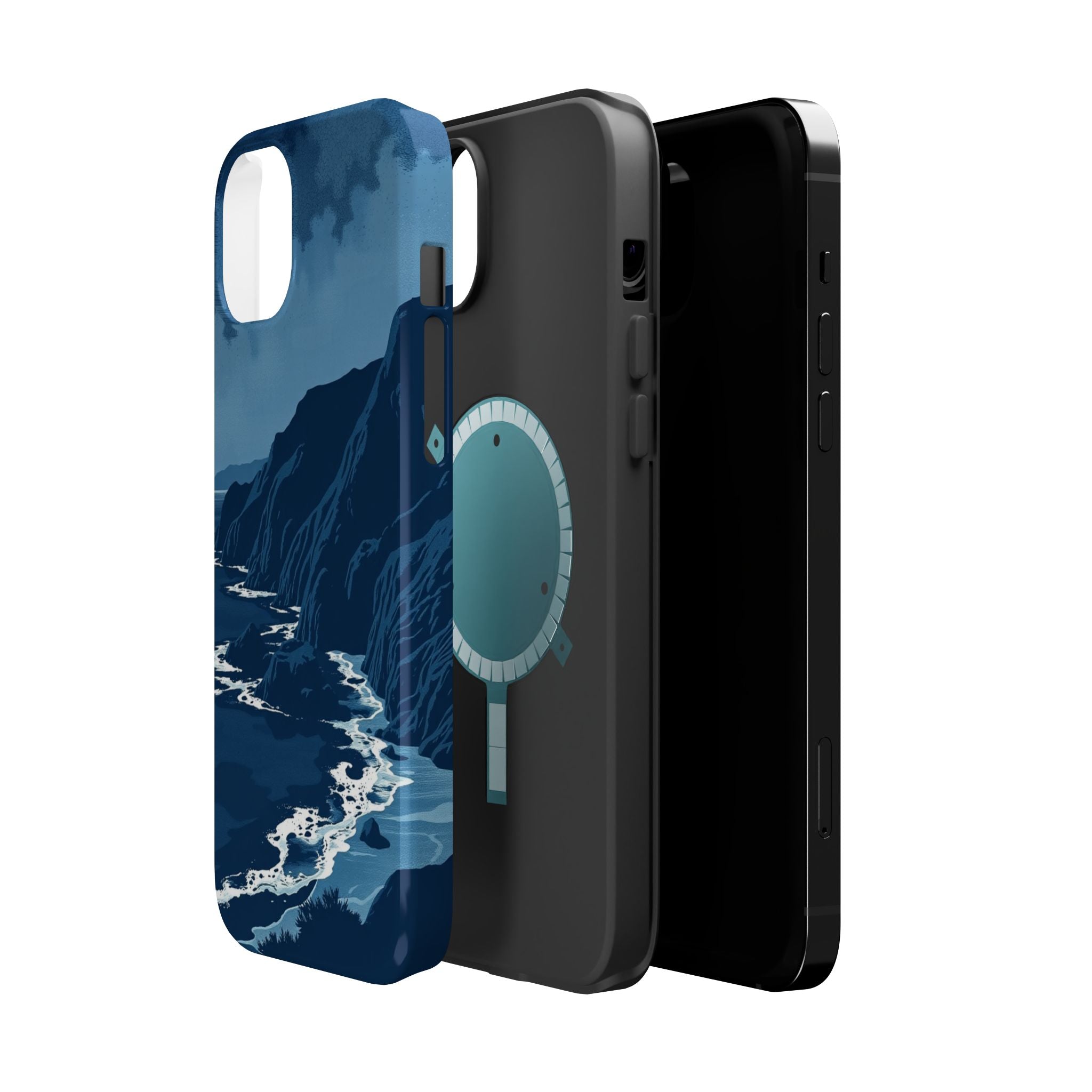 iPhone Midnight Blue And Silver Hibiscus Coast Carry Case Slim Snap Case · iPhon