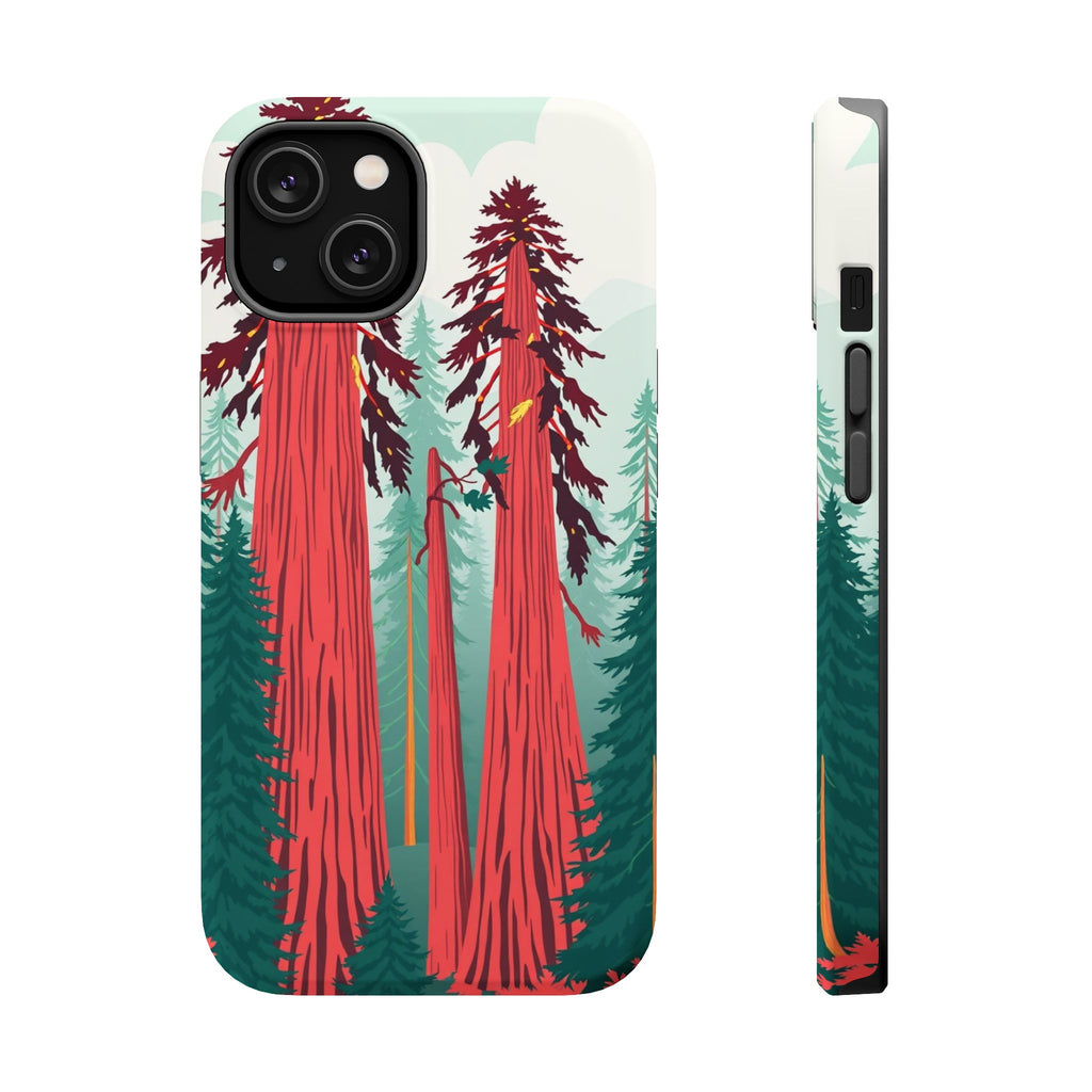 iPhone Teal And Coral Redwood Forest Slim Everyday Designer Case · iPhone Case