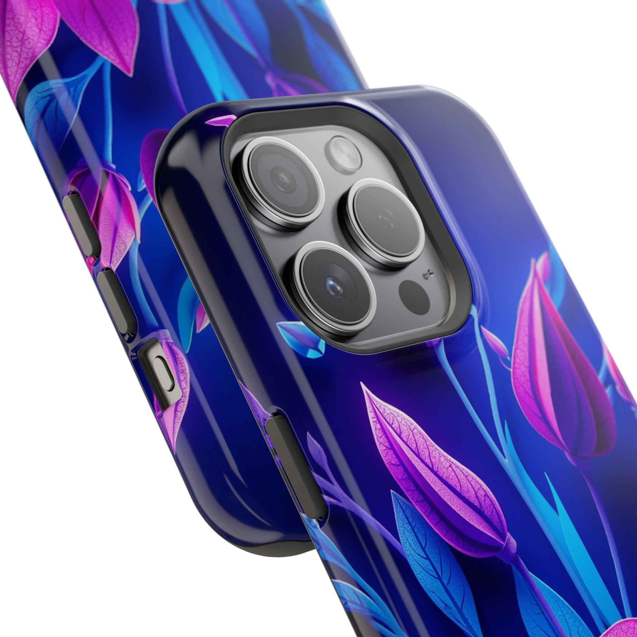 iPhone Neon Floral Paper Cut Art Bold Modern Everyday Snap Case · iPhone Case