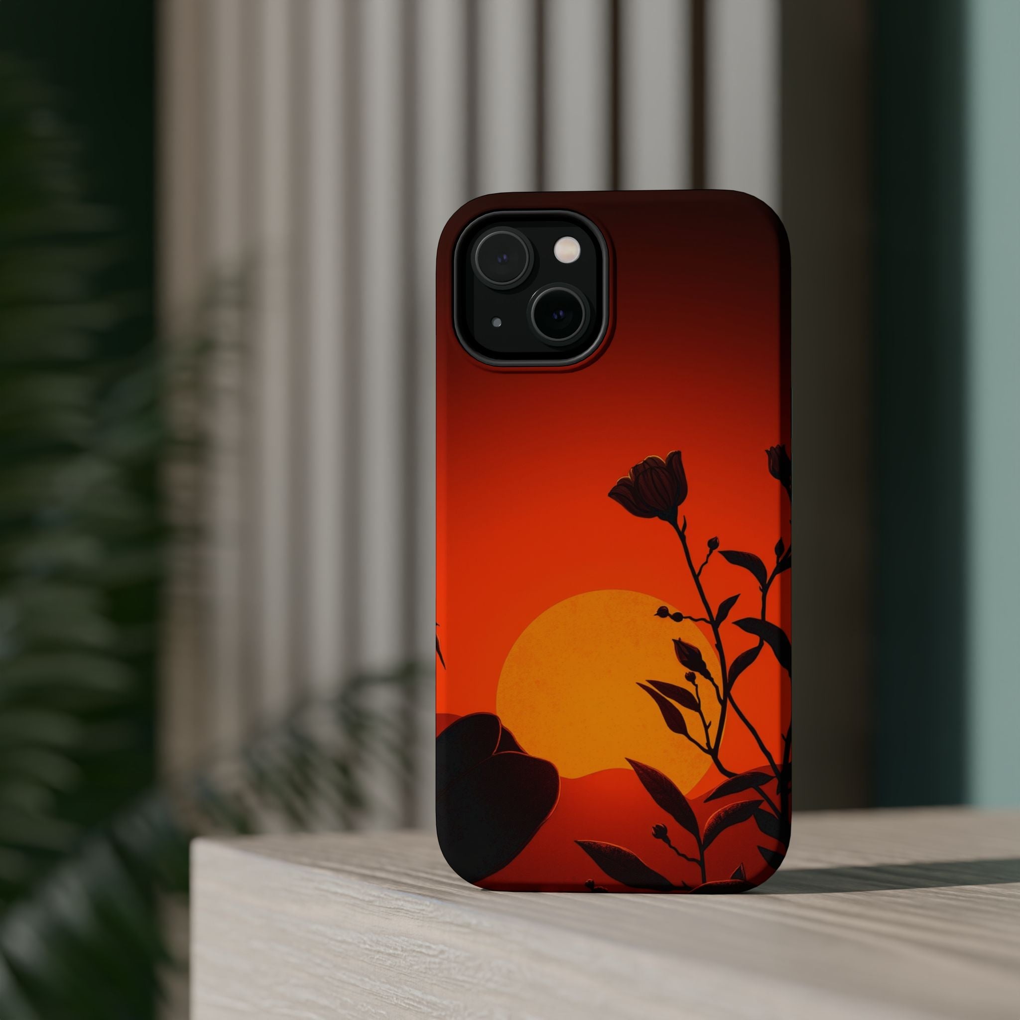 iPhone Bloom and Leaf Dark Gothic Ink Slim Everyday Designer Case · iPhone Case