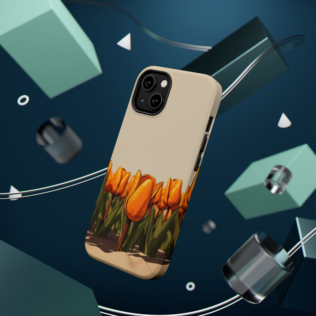 iPhone Burnt Orange And Sand Tulip Row Slim Everyday Designer Case · iPhone Case