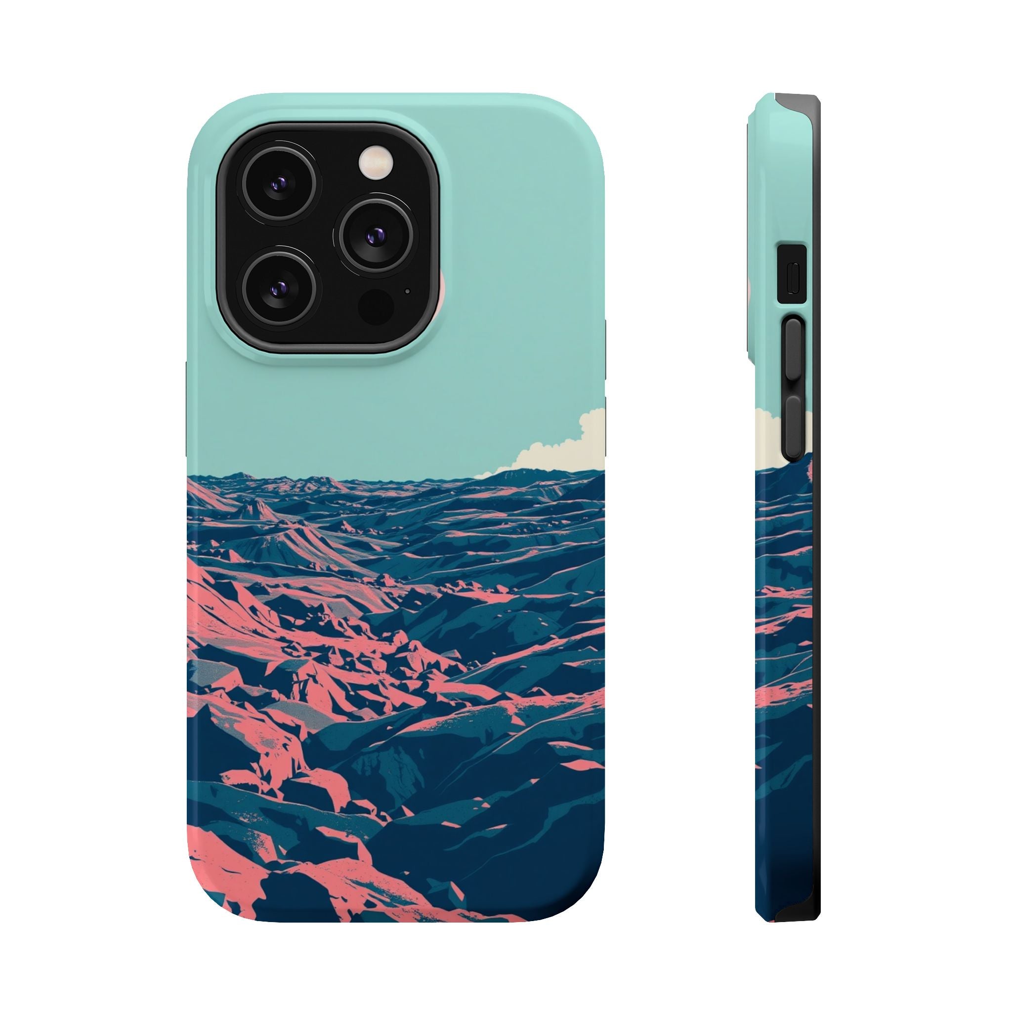 iPhone Mint And Blush Lava Field Bold Modern Everyday Snap Case · iPhone Case