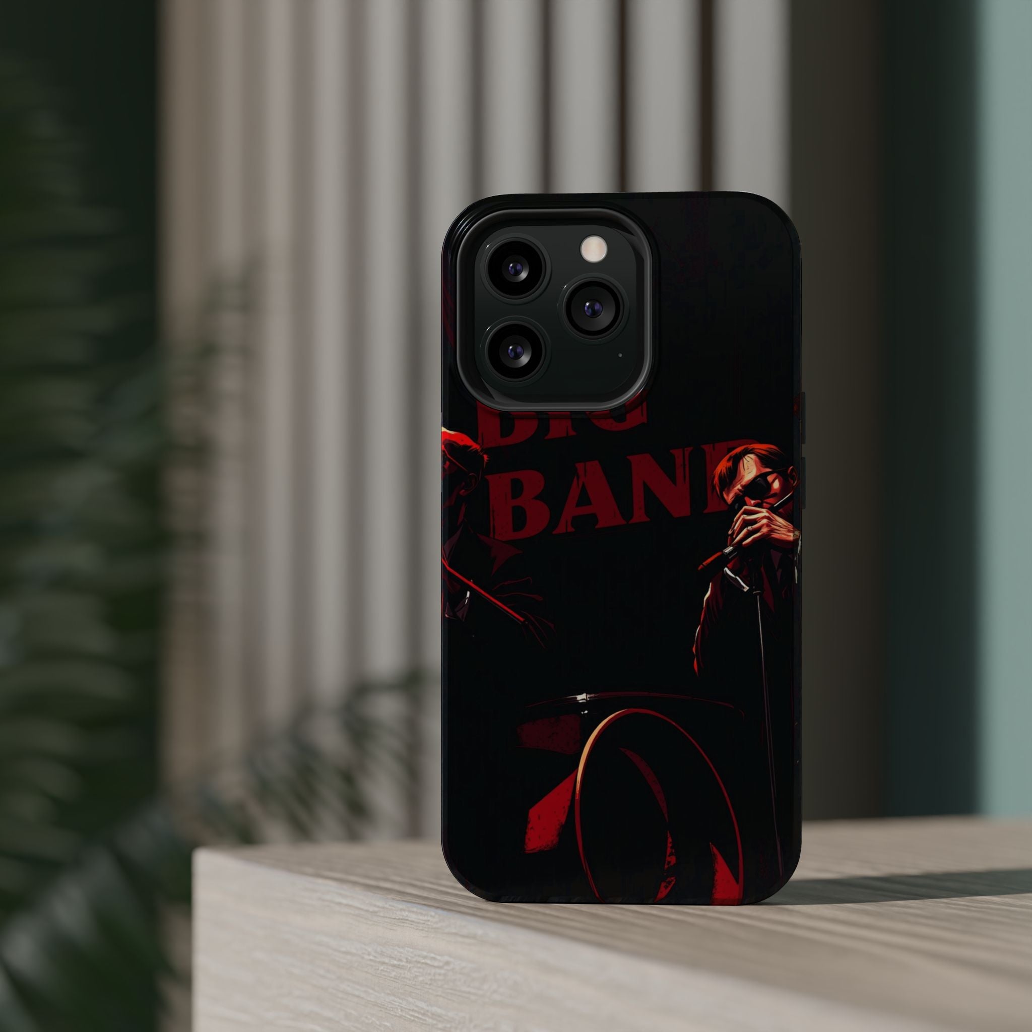 iPhone Black And Crimson Big Band Era Slim Everyday Designer Case · iPhone Case