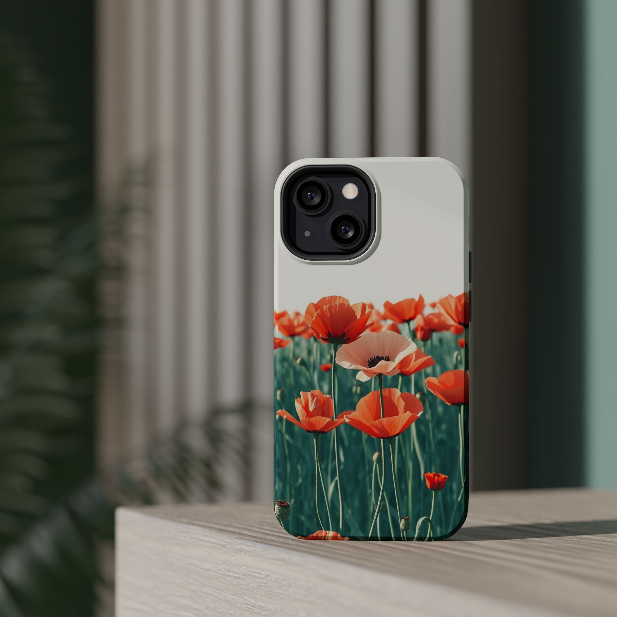 iPhone Mint And Blush Poppy Field 10 Slim Everyday Designer Case · iPhone Case