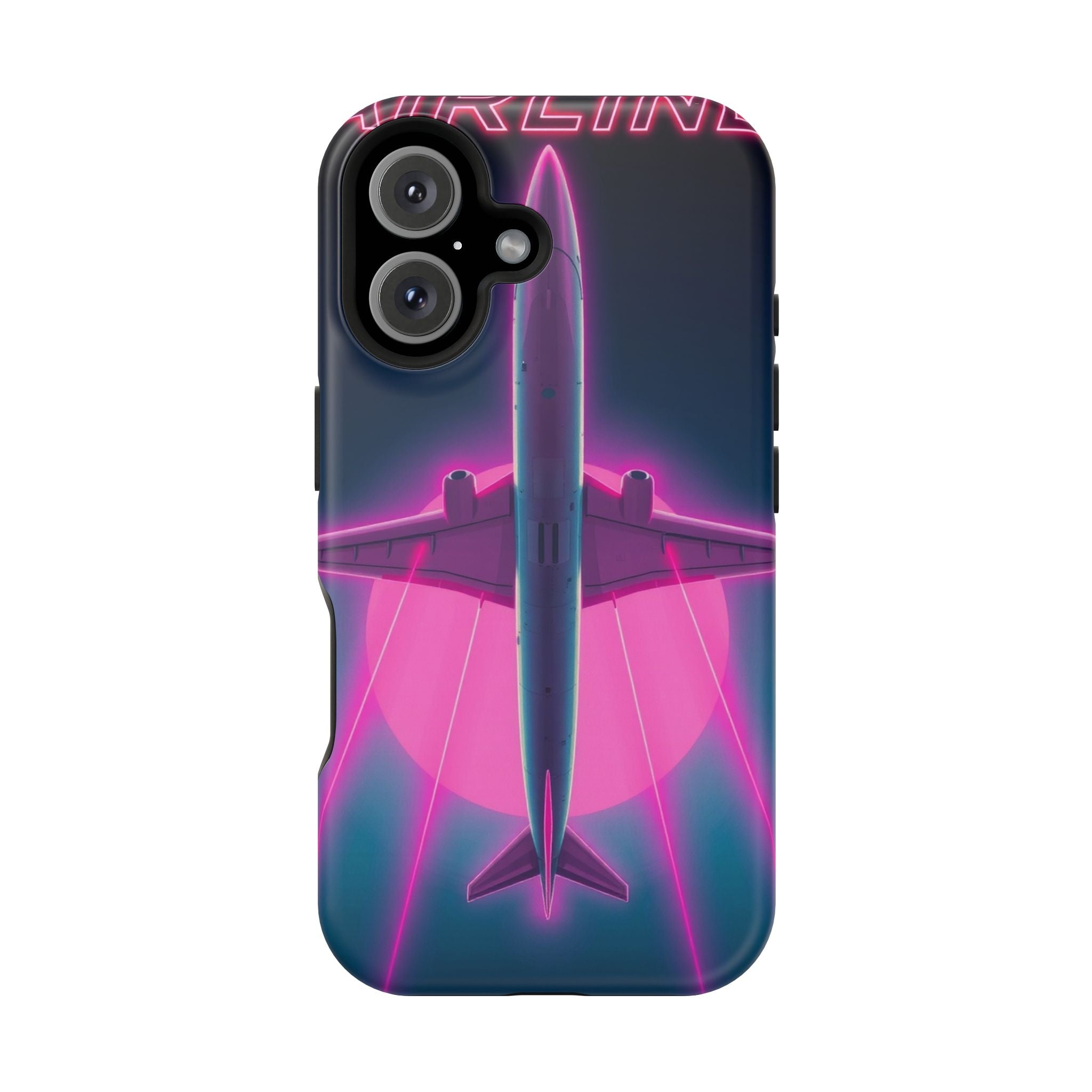 iPhone Cyan And Magenta Retro Airline Poster Slim Everyday Designer Case · iPhon