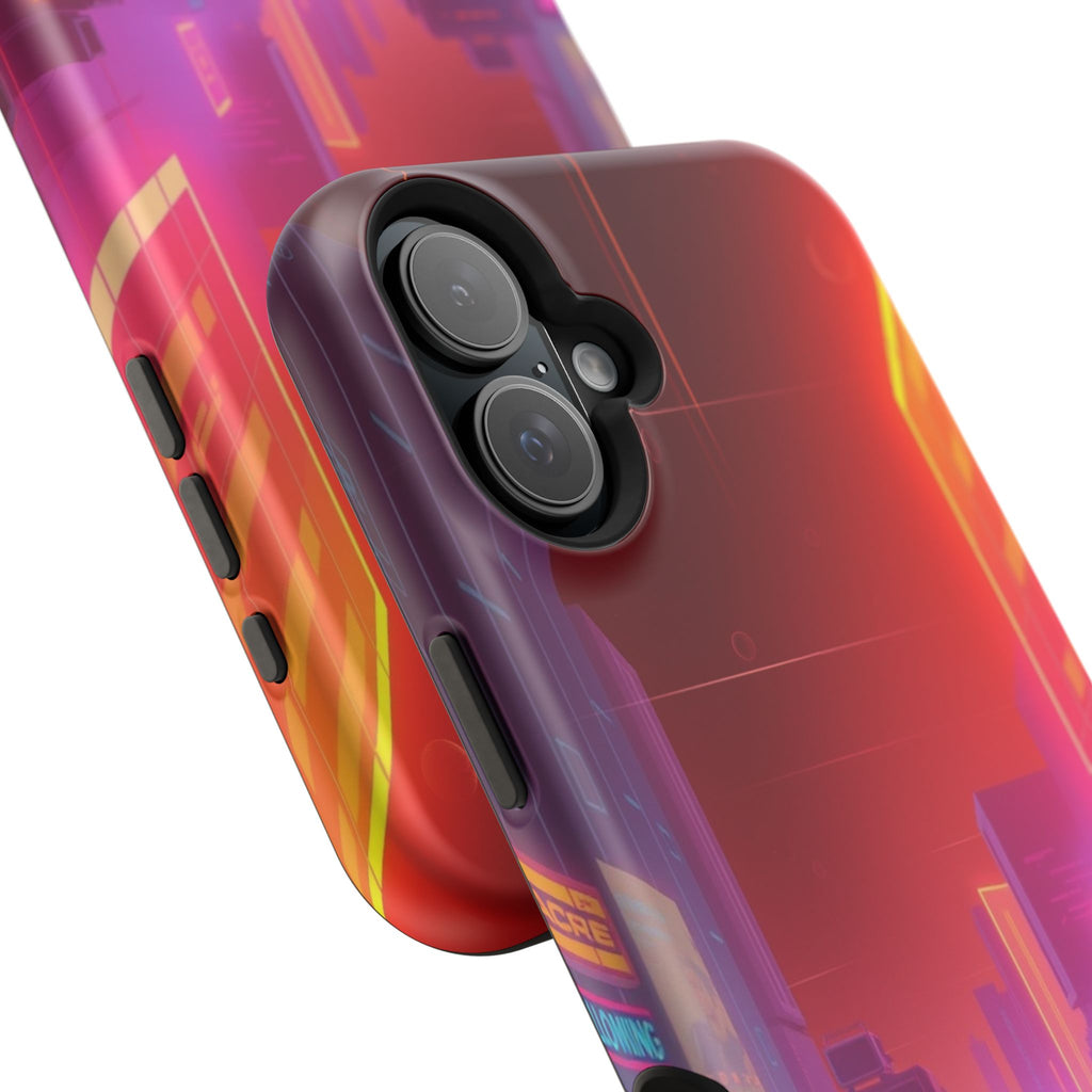 iPhone Dreamy 80s Grid Synthwave Design Slim Everyday Designer Case · iPhone Cas