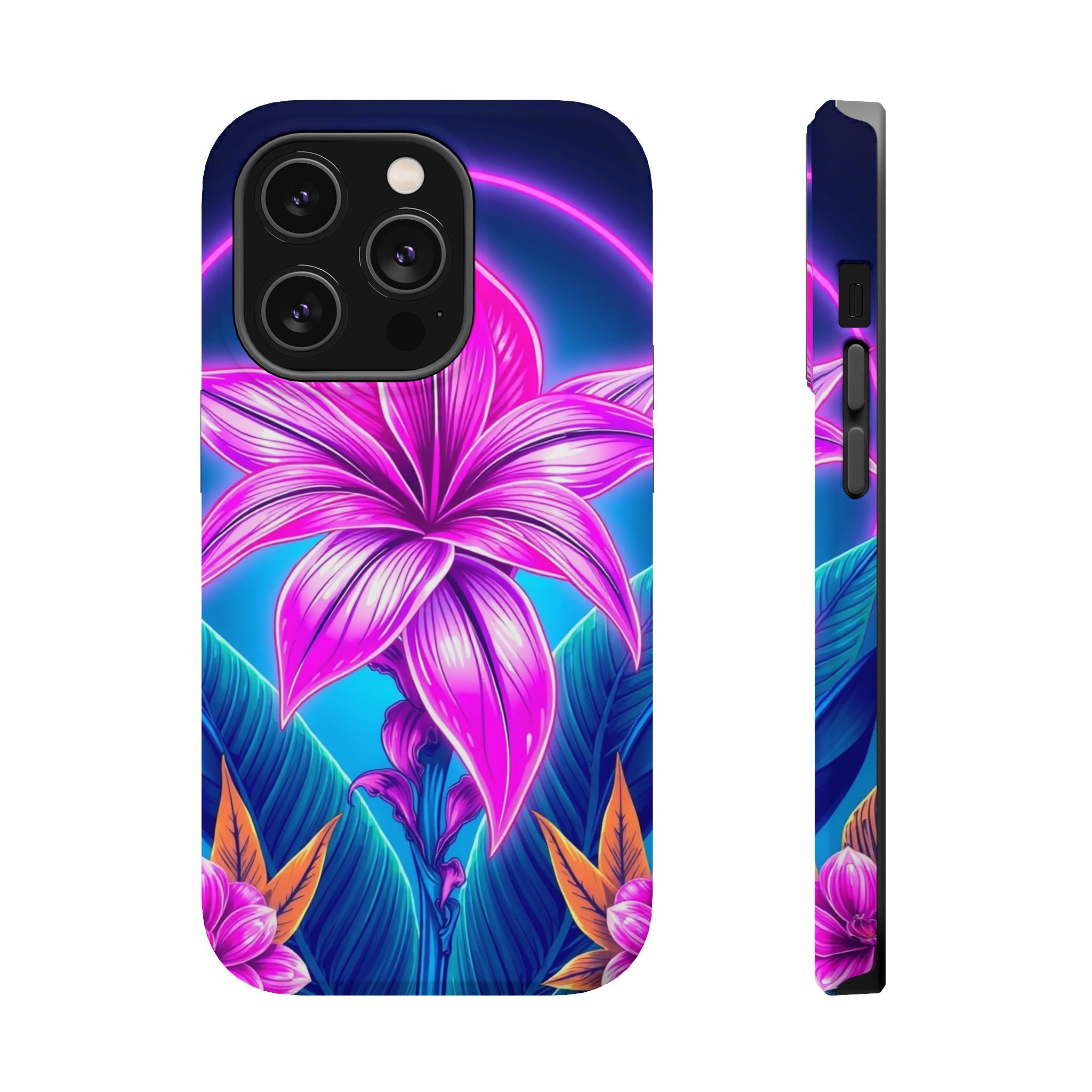iPhone Tropical Bloom Neon Cyberpunk Slim Everyday Designer Case · iPhone Case