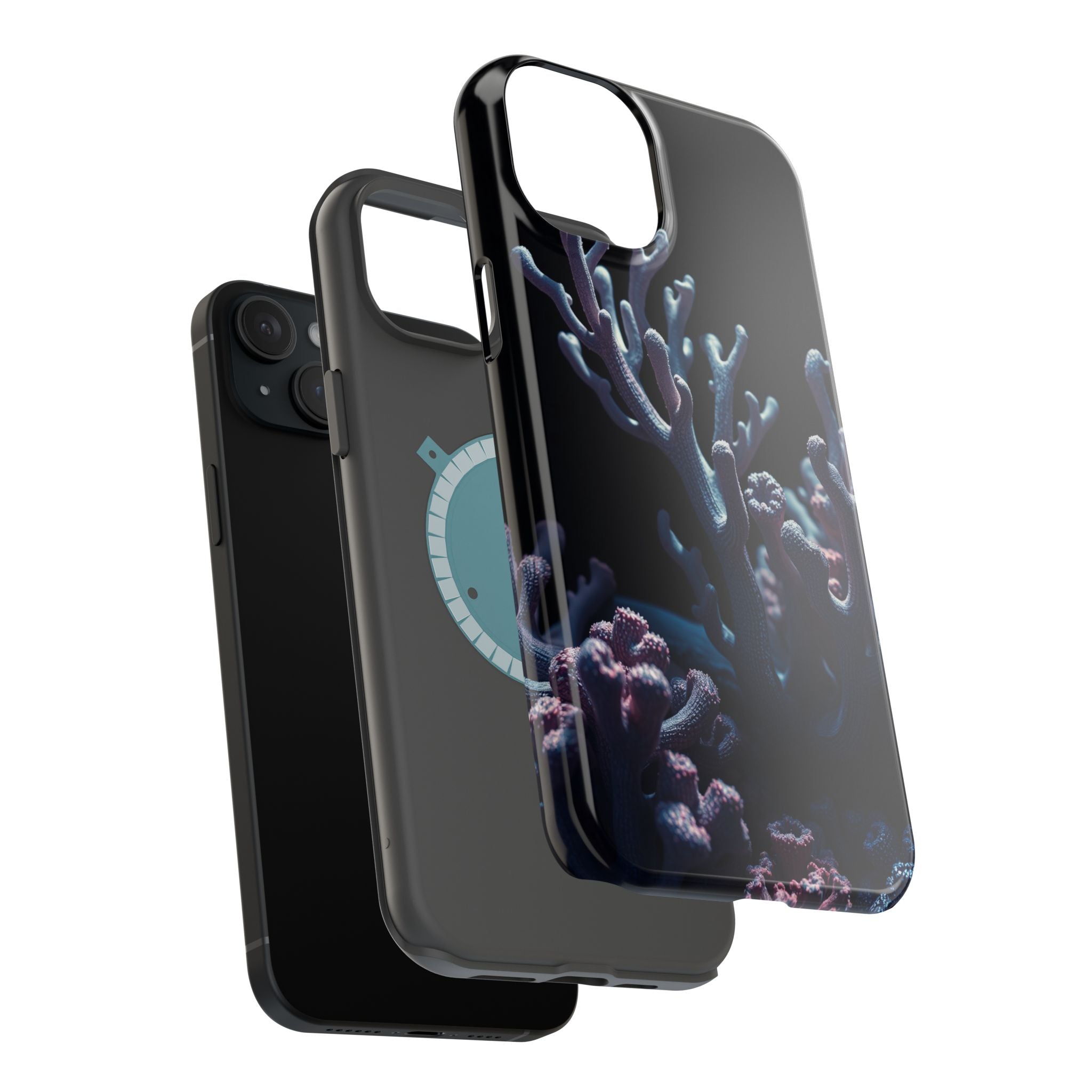 iPhone Midnight Blue And Silver Coral Reef Life Soft iPhone Finish · iPhone Case