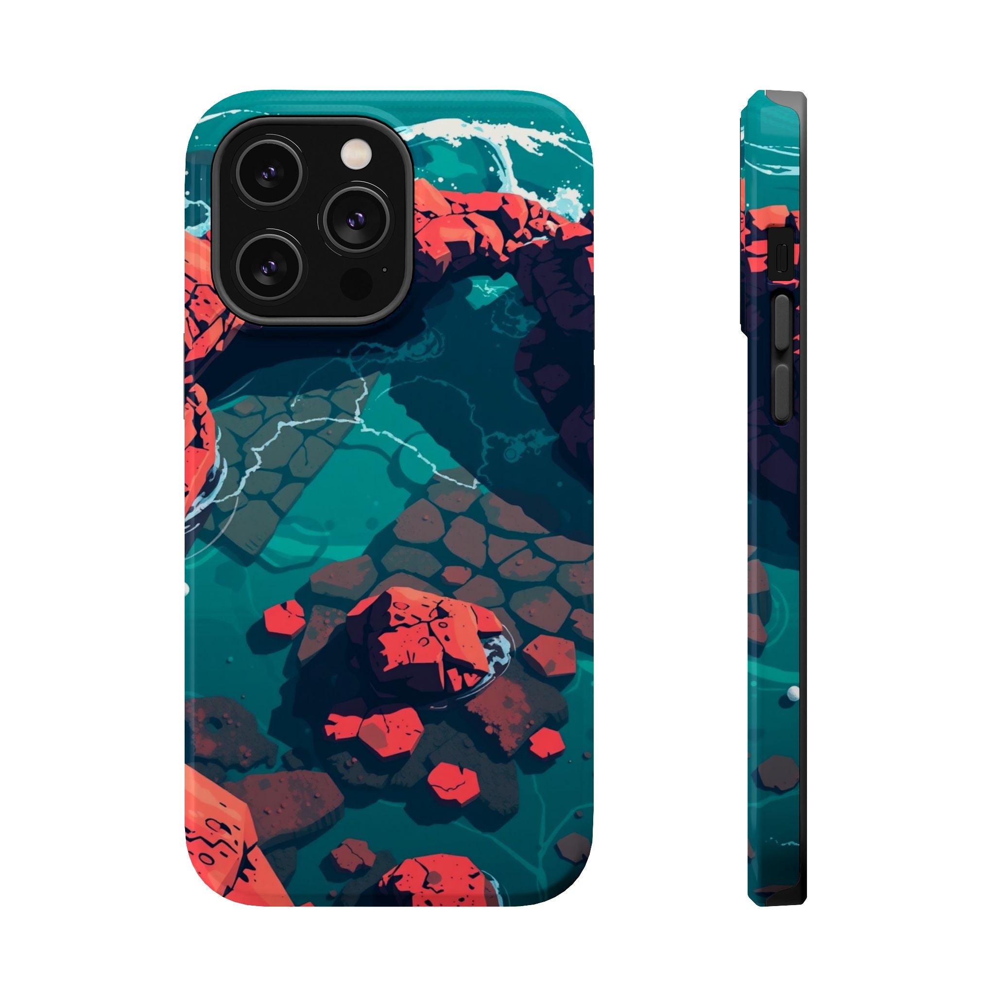 iPhone Tidal Pool Pixel Art -Bit Bold Modern Everyday Snap Case · iPhone Case