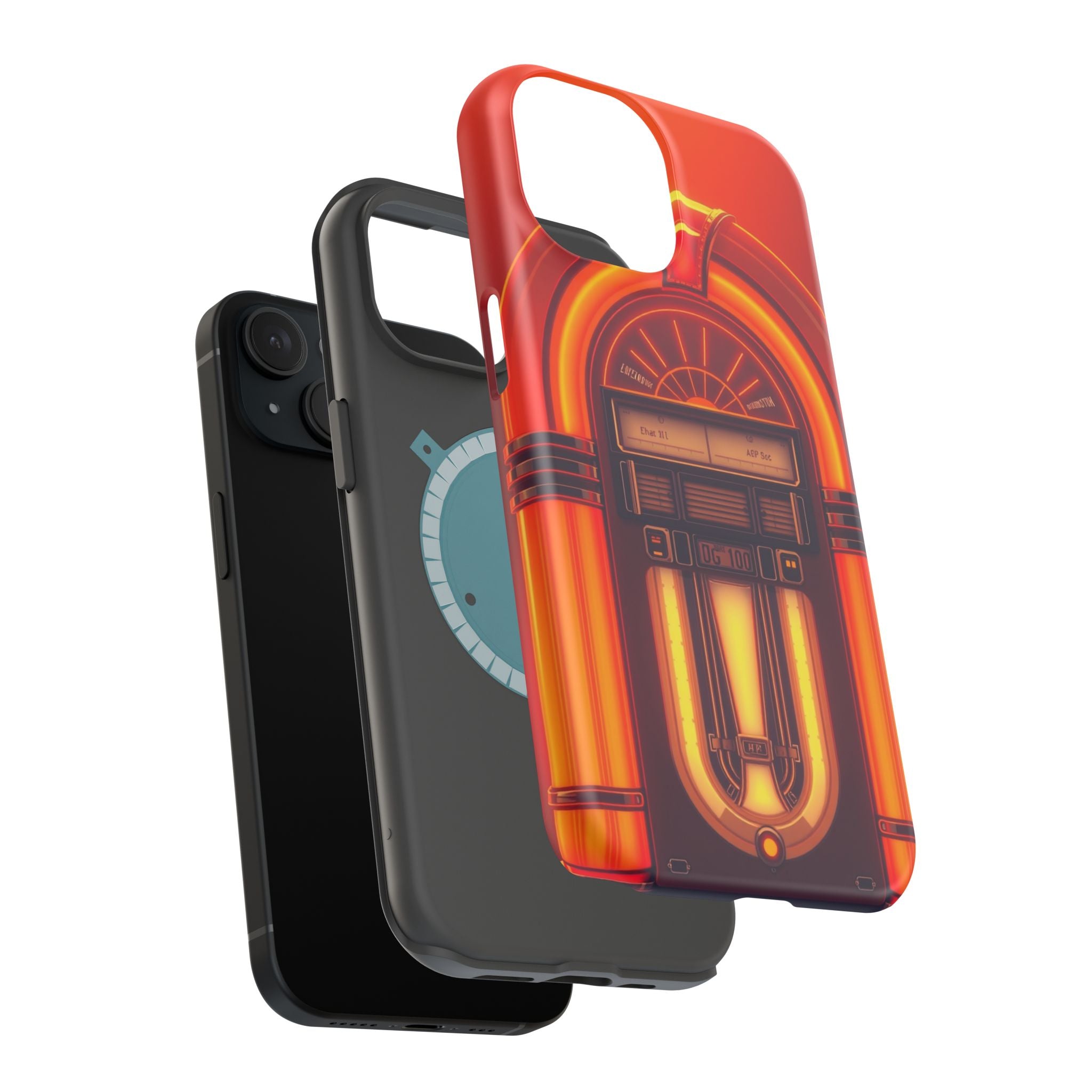 iPhone Jukebox Glow Neon Cyberpunk Bold Modern Everyday Snap Case · iPhone Case