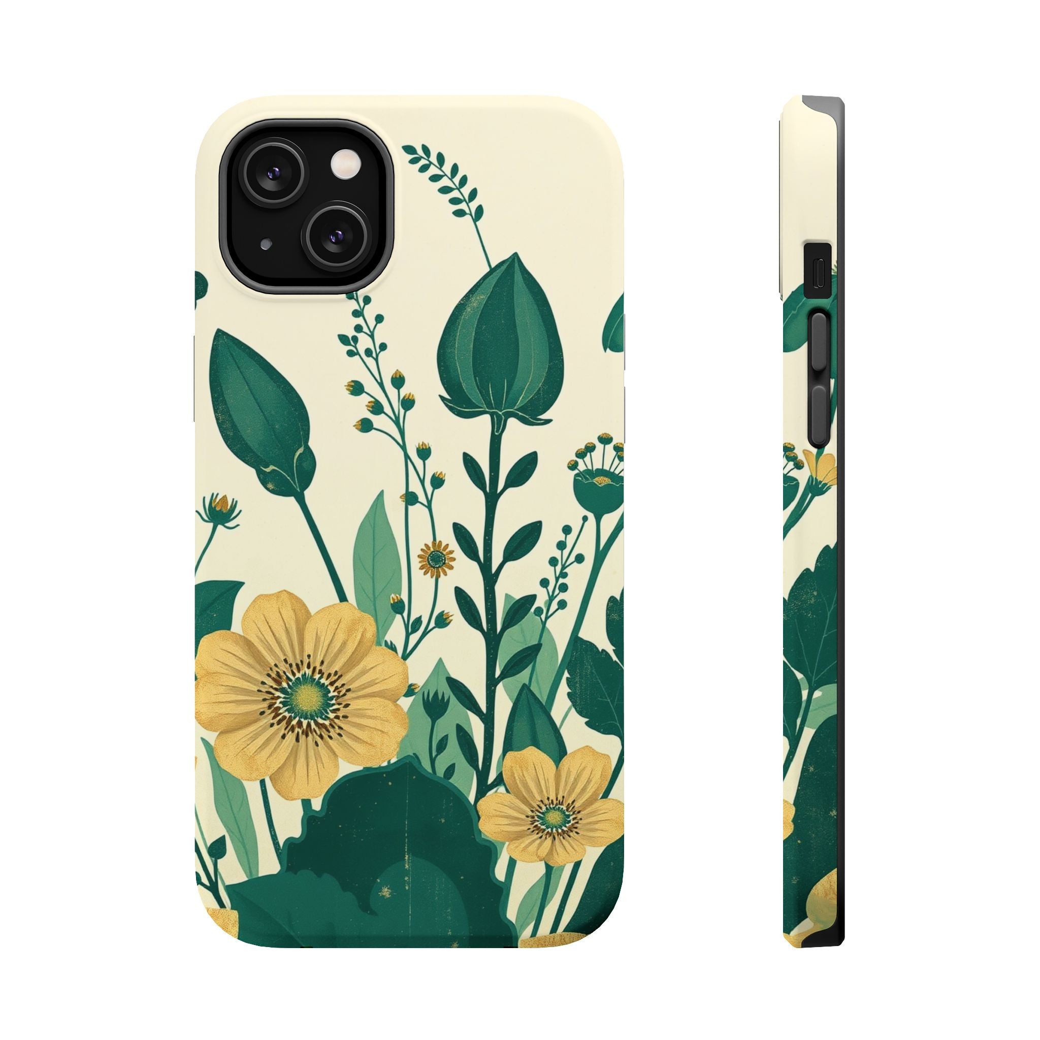 iPhone Emerald Green And Gold Pressed Botanicals Clean iPhone Minimal · iPhone C