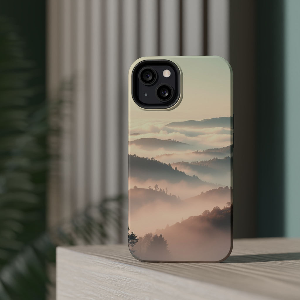 iPhone Mint And Blush Fog Rolling Over Hills Slim iPhone Everyday · iPhone Case