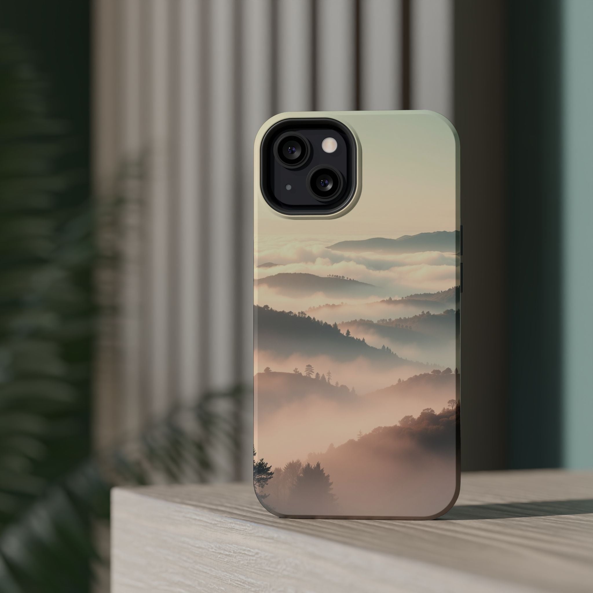 iPhone Mint And Blush Fog Rolling Over Hills Slim iPhone Everyday · iPhone Case
