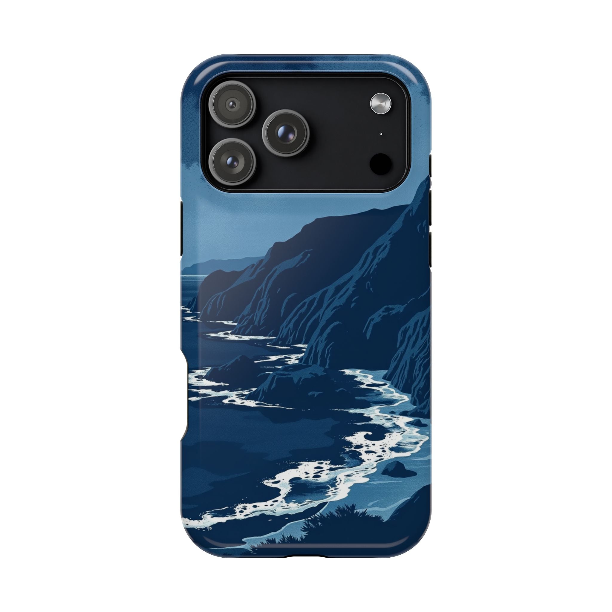 iPhone Midnight Blue And Silver Hibiscus Coast Carry Case Slim Snap Case · iPhon