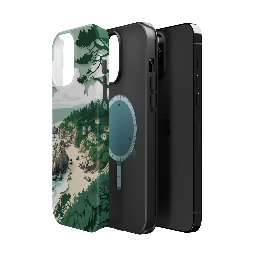 iPhone Pebble Beach Paper Cut Art Bold Modern Everyday Snap Case · iPhone Case