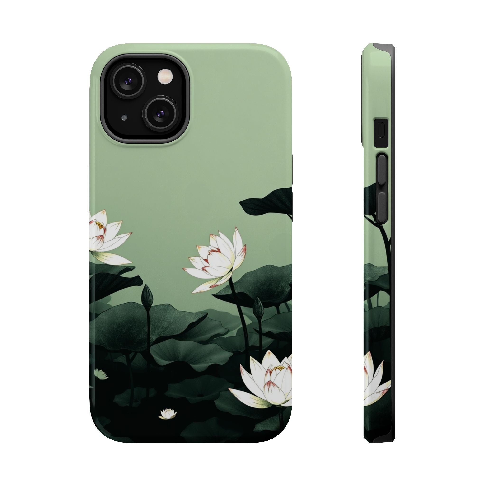 iPhone Sage And Ivory Lotus Pond Bold Modern Everyday Snap Case · iPhone Case