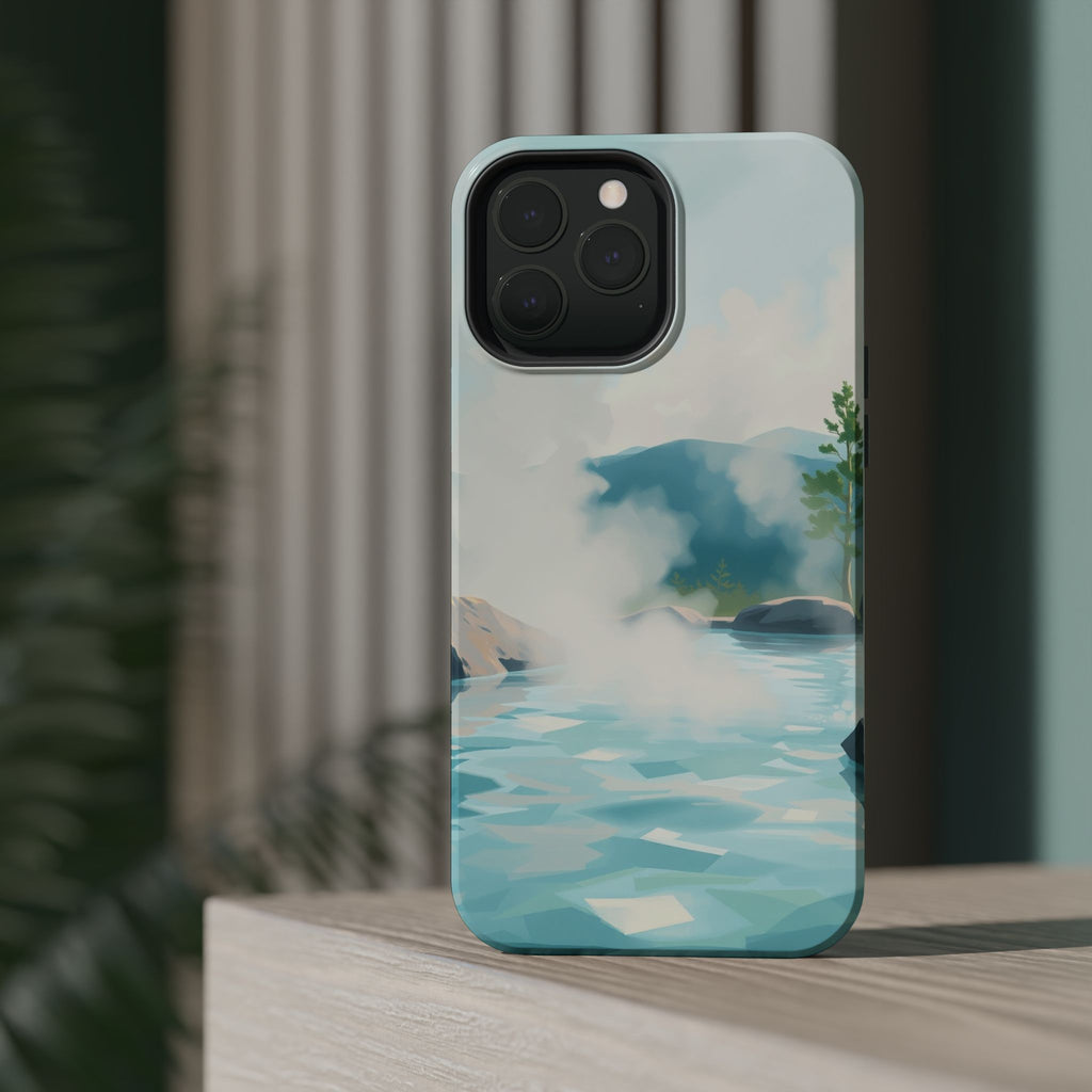 iPhone Mint And Blush Hot Spring Steam Slim Everyday Designer Case · iPhone Case
