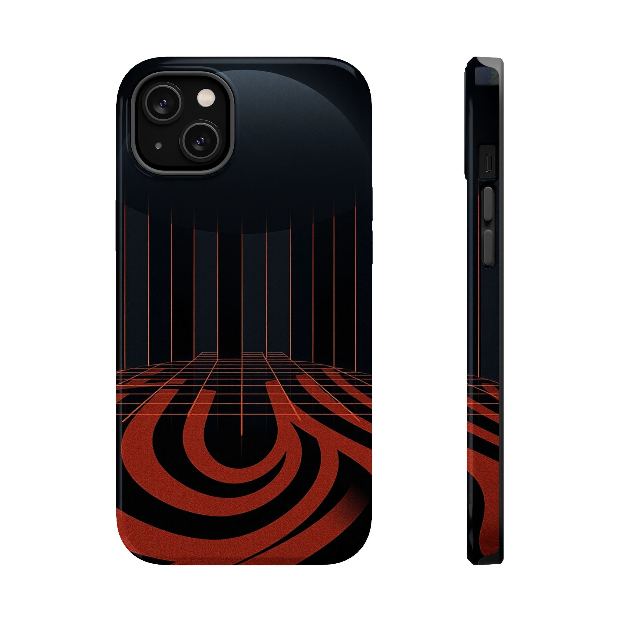 iPhone Op Art Grid Dark Gothic Ink Bold Modern Everyday Snap Case · iPhone Case