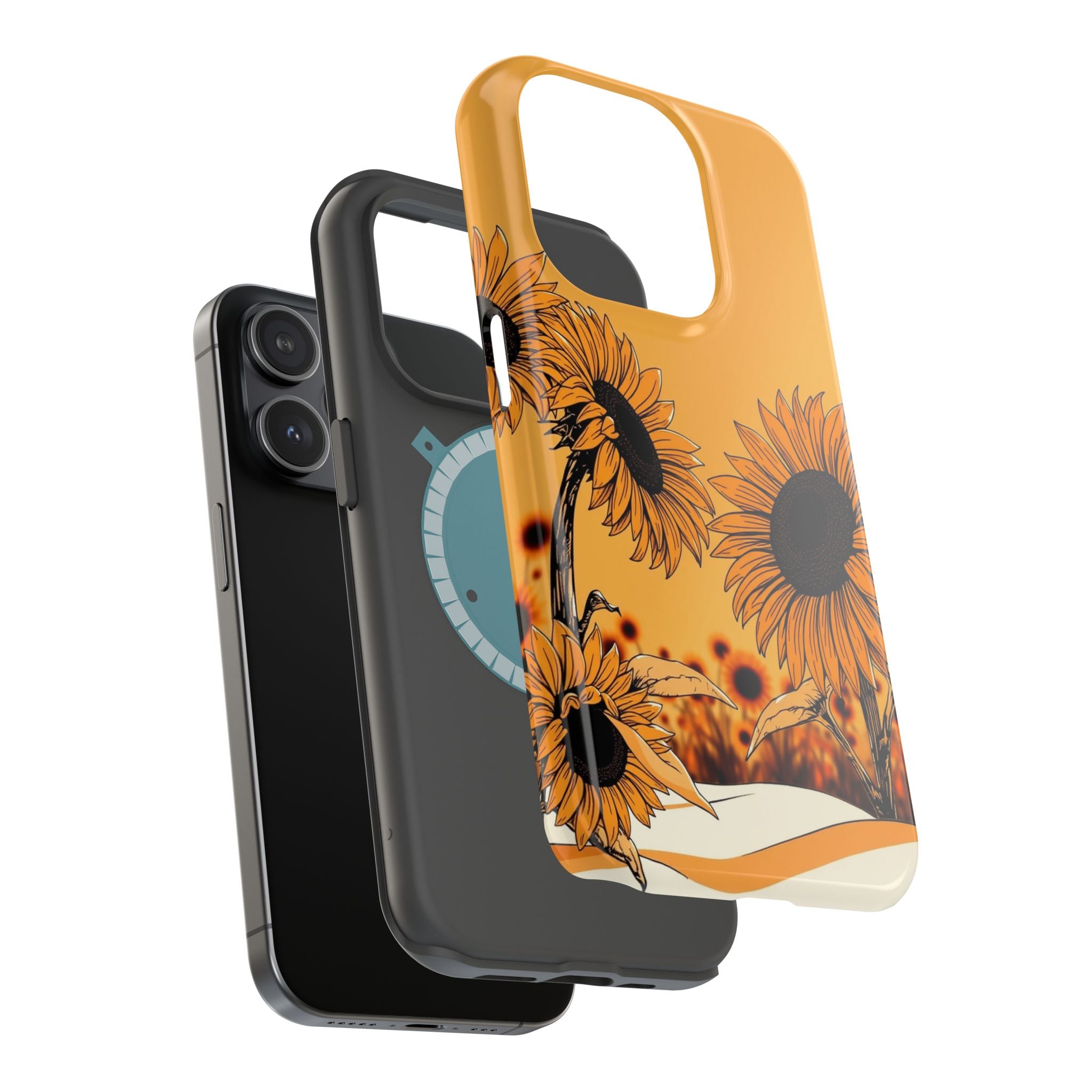 iPhone Burnt Orange And Sand Sunflower Pop Slim iPhone Everyday · iPhone Case