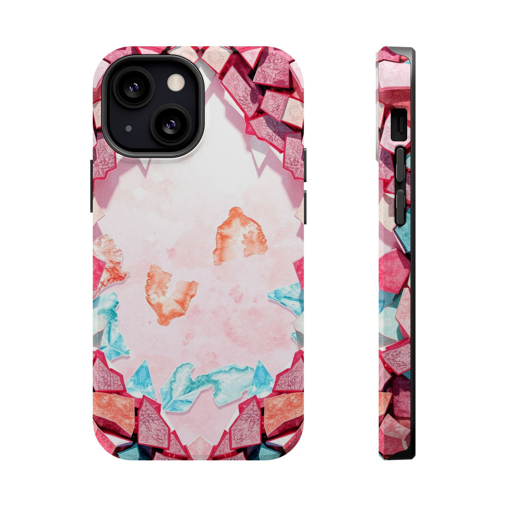 iPhone Mint And Blush Mosaic Shards Slim Everyday Designer Case · iPhone Case