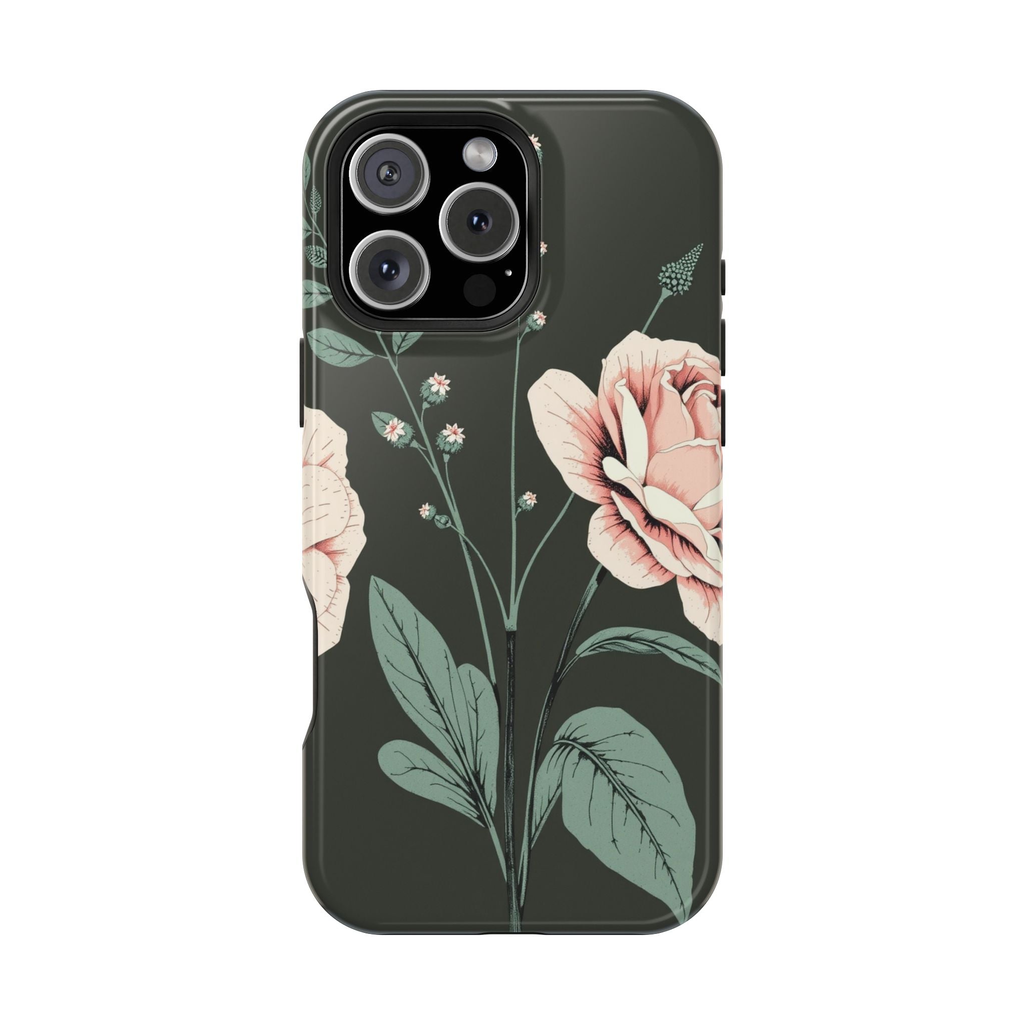 iPhone Mint And Blush Vintage Botanical Print Slim Everyday Designer Case · iPho
