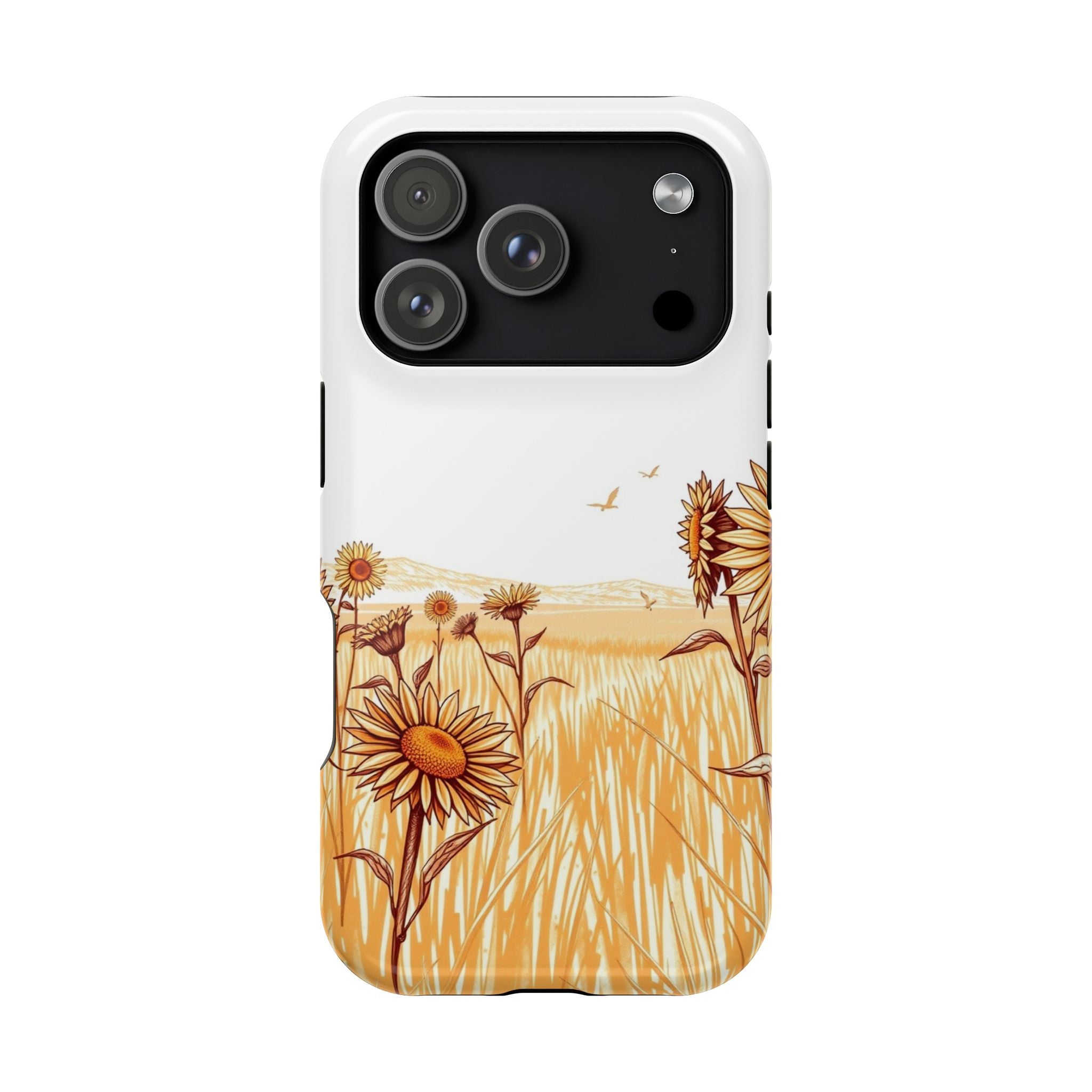 iPhone Burnt Orange And Sand Sunflower Prairie Soft iPhone Finish · iPhone Case
