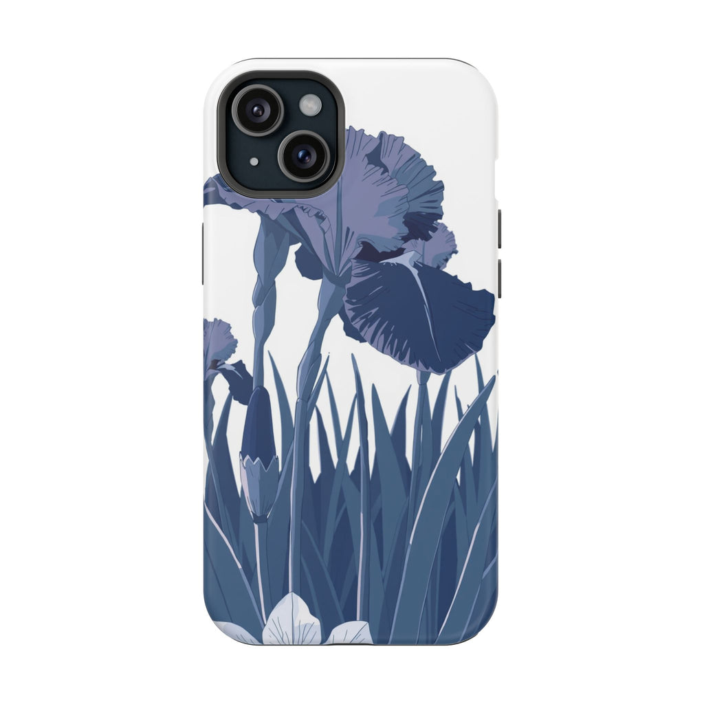 iPhone Midnight Blue And Silver Iris Garden Slim Everyday Designer Case · iPhone