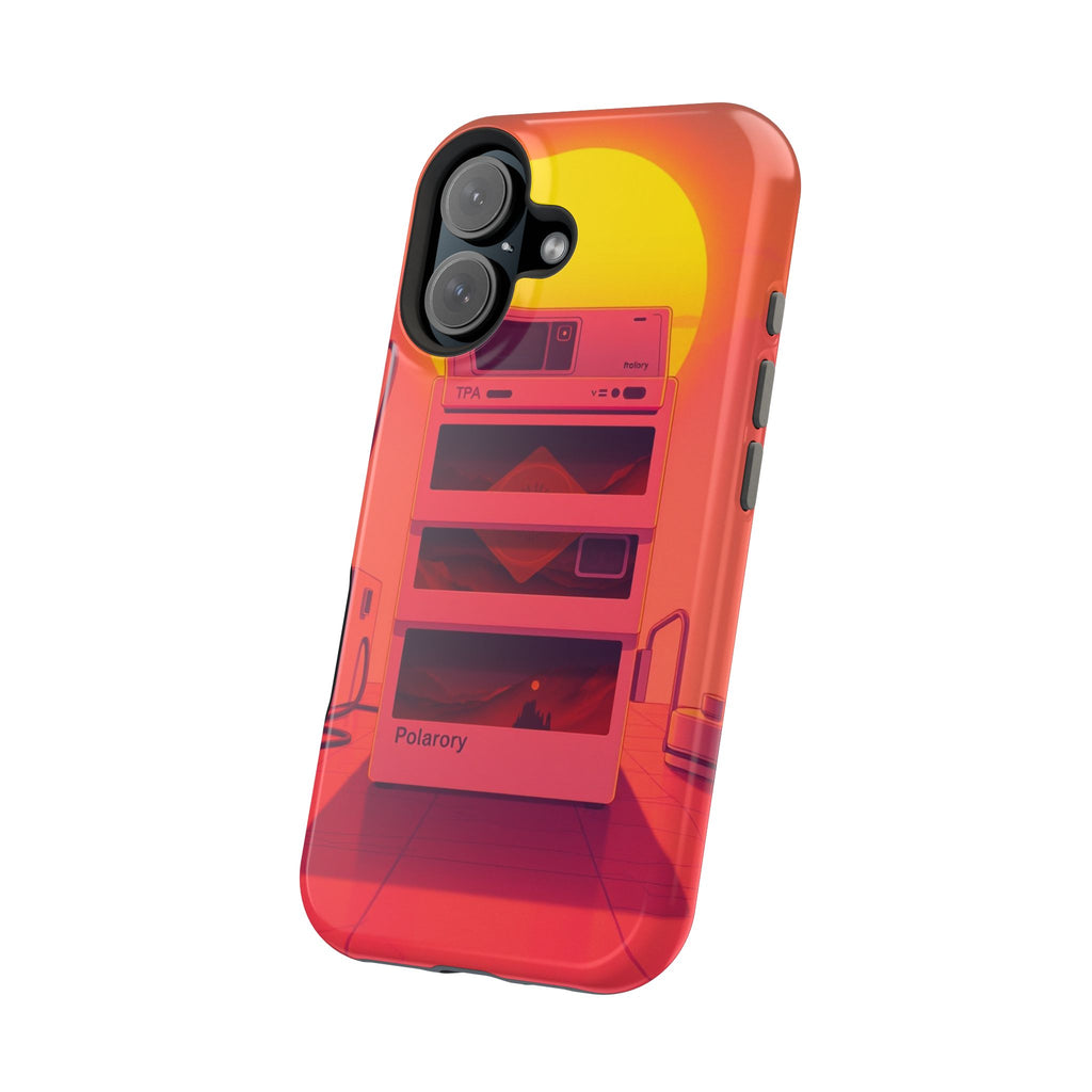 iPhone Polaroid Stack Memory Neon Cyberpunk Slim Everyday Designer Case · iPhone