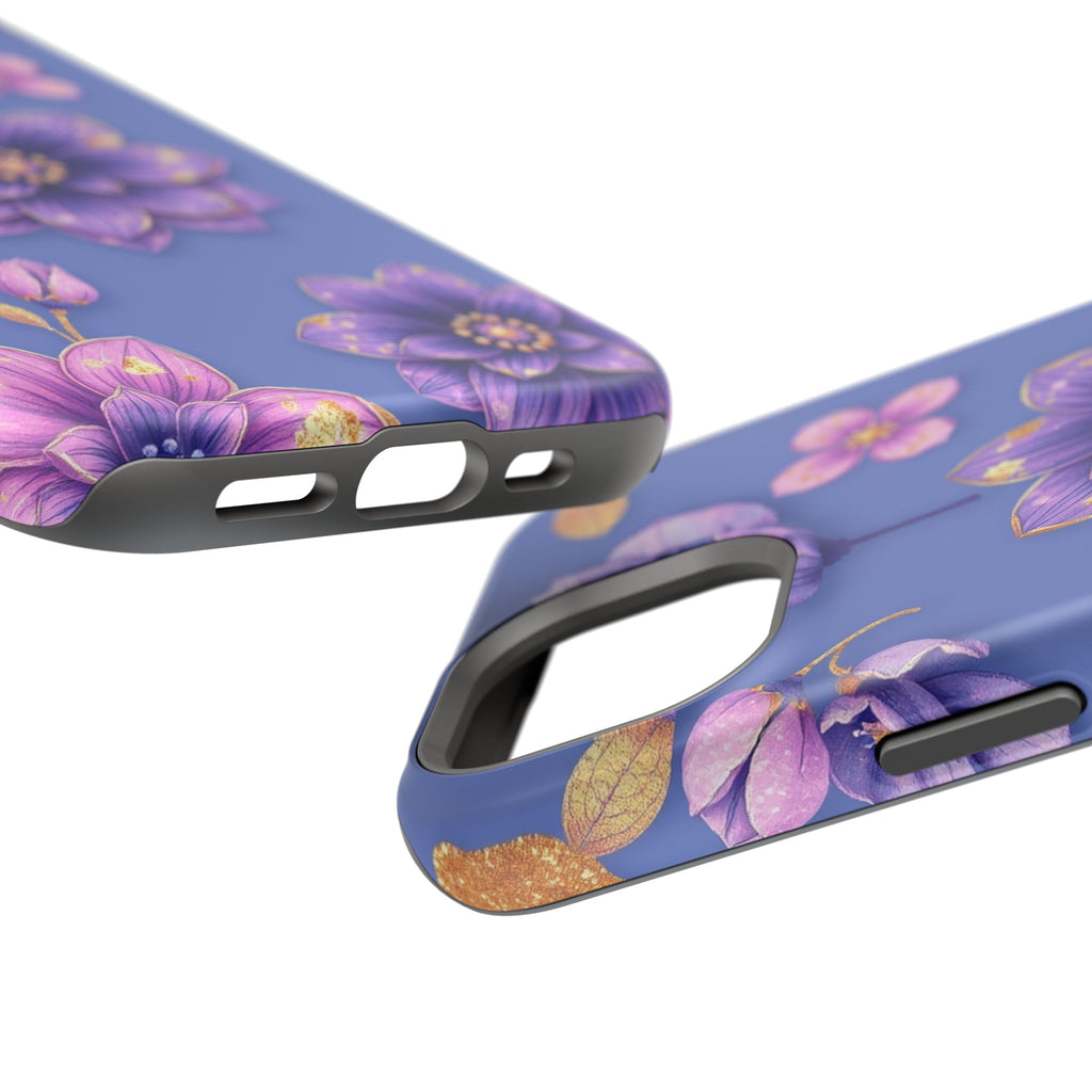 iPhone Indigo And Violet Floral Gold Foil Slim iPhone Everyday Designer · iPhone