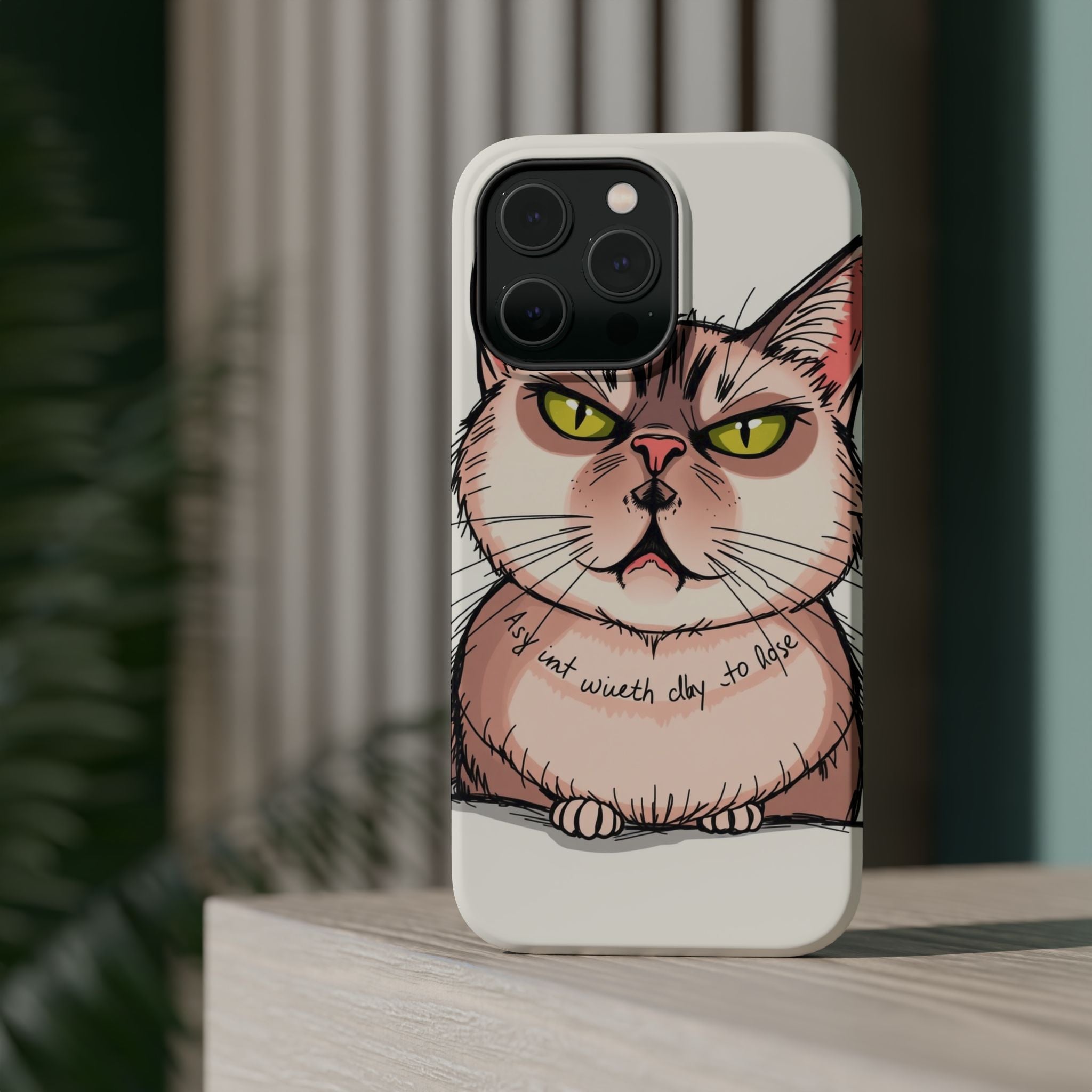 iPhone Sarcastic Cat Verdict Hand-Drawn Sketch Soft Finish Everyday Case · iPhon