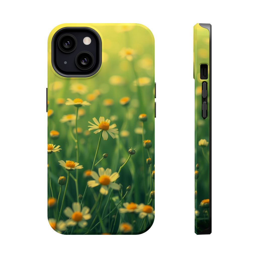 iPhone Emerald Green And Gold Wildflower Field Soft Finish Everyday · iPhone Cas