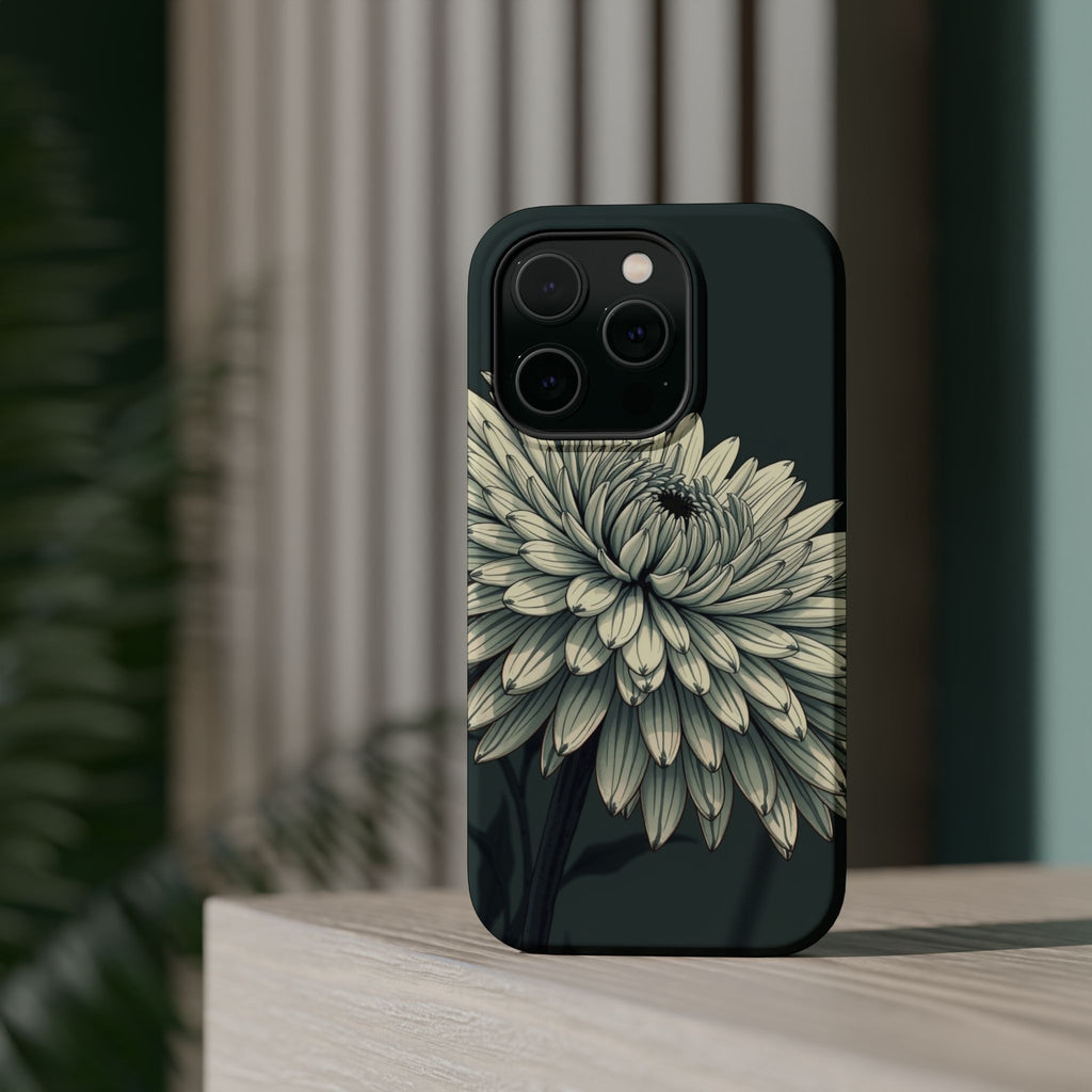 iPhone Chrysanthemum Classic Dark Gothic Ink Carry Case Slim Snap Case · iPhone