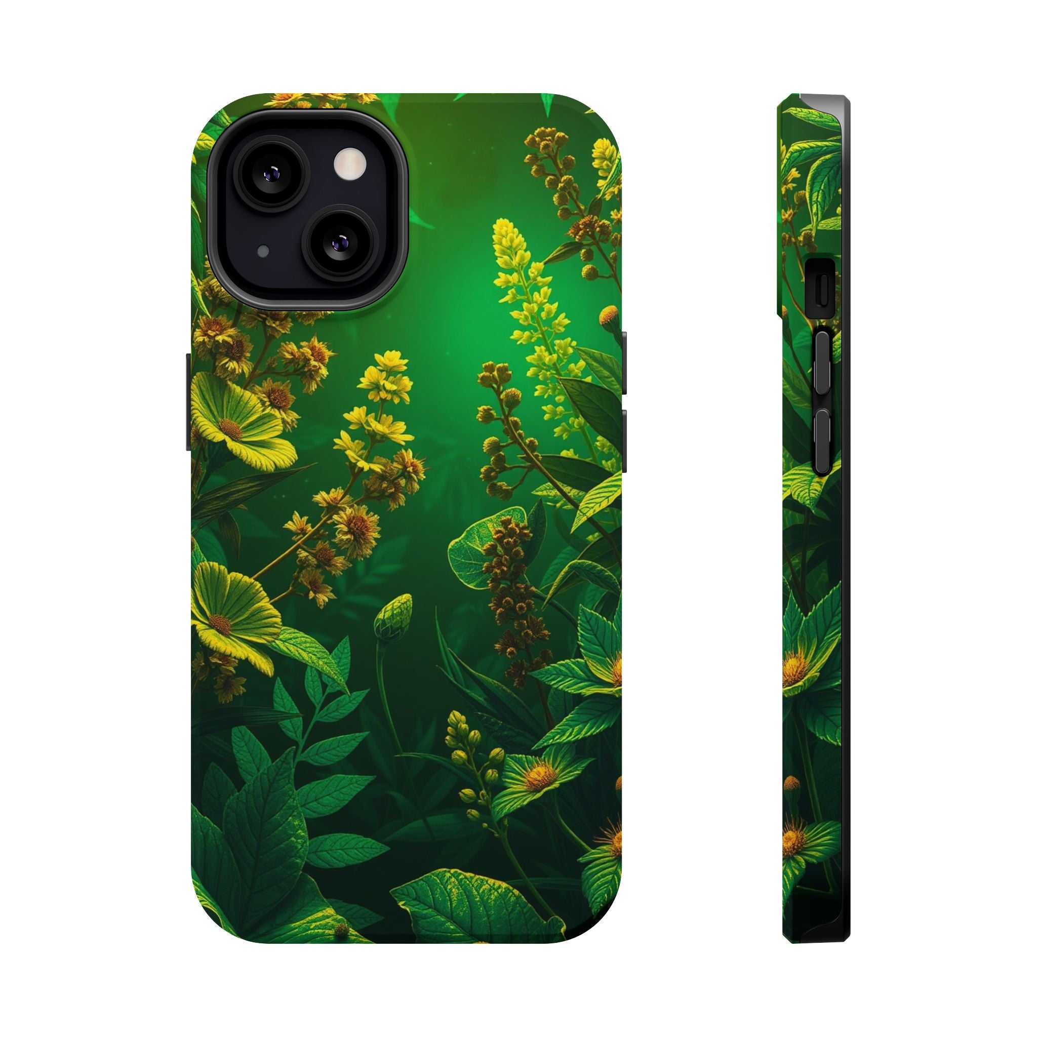 iPhone Emerald Green And Gold Vintage Botanicals Print Slim Snap Case · iPhone C