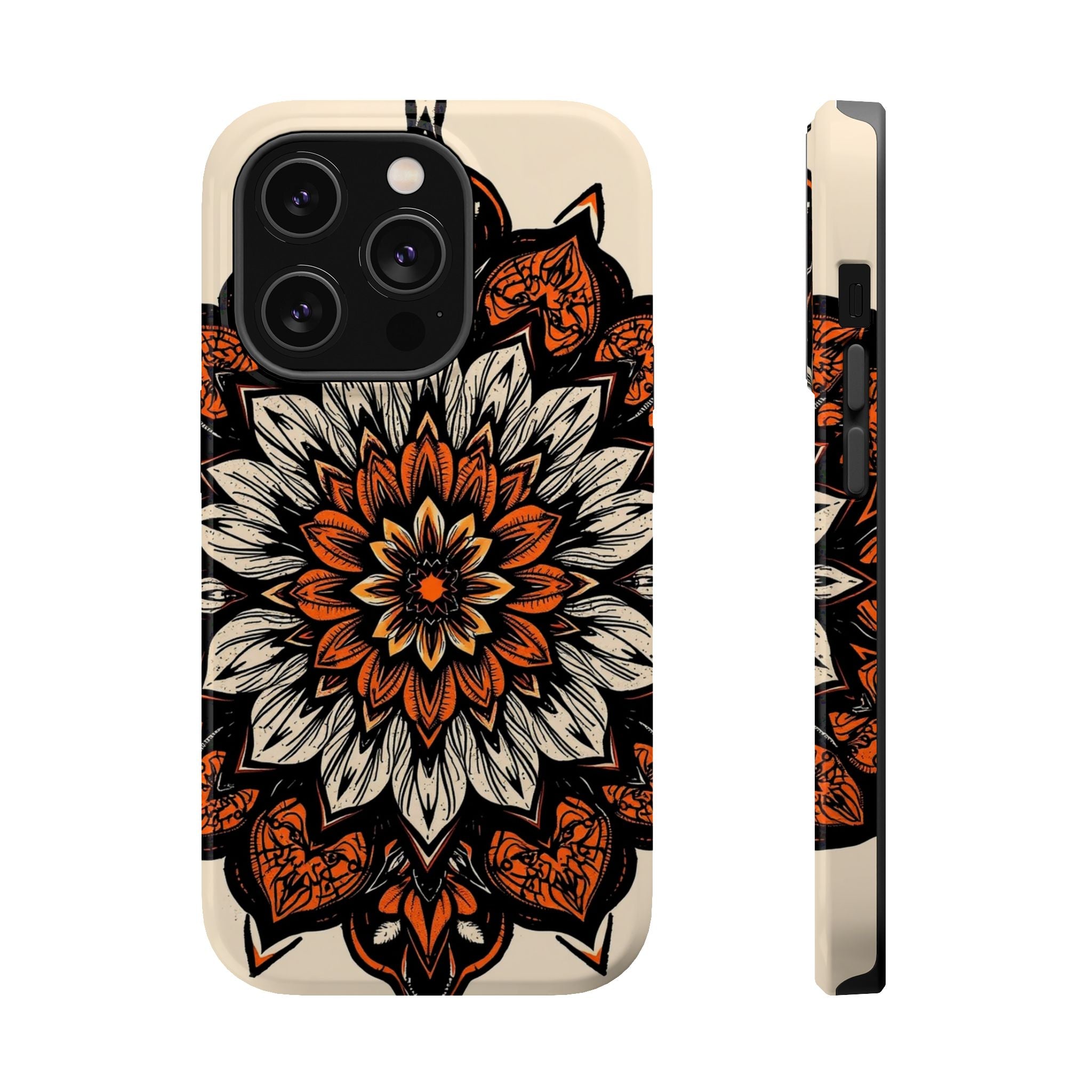 iPhone Burnt Orange And Sand Floral Mandala Slim Snap Cas Carry Case · iPhone Ca