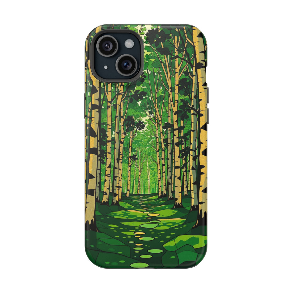 iPhone Emerald Green And Gold Birch Grove Slim iPhone Everyday Designer · iPhone
