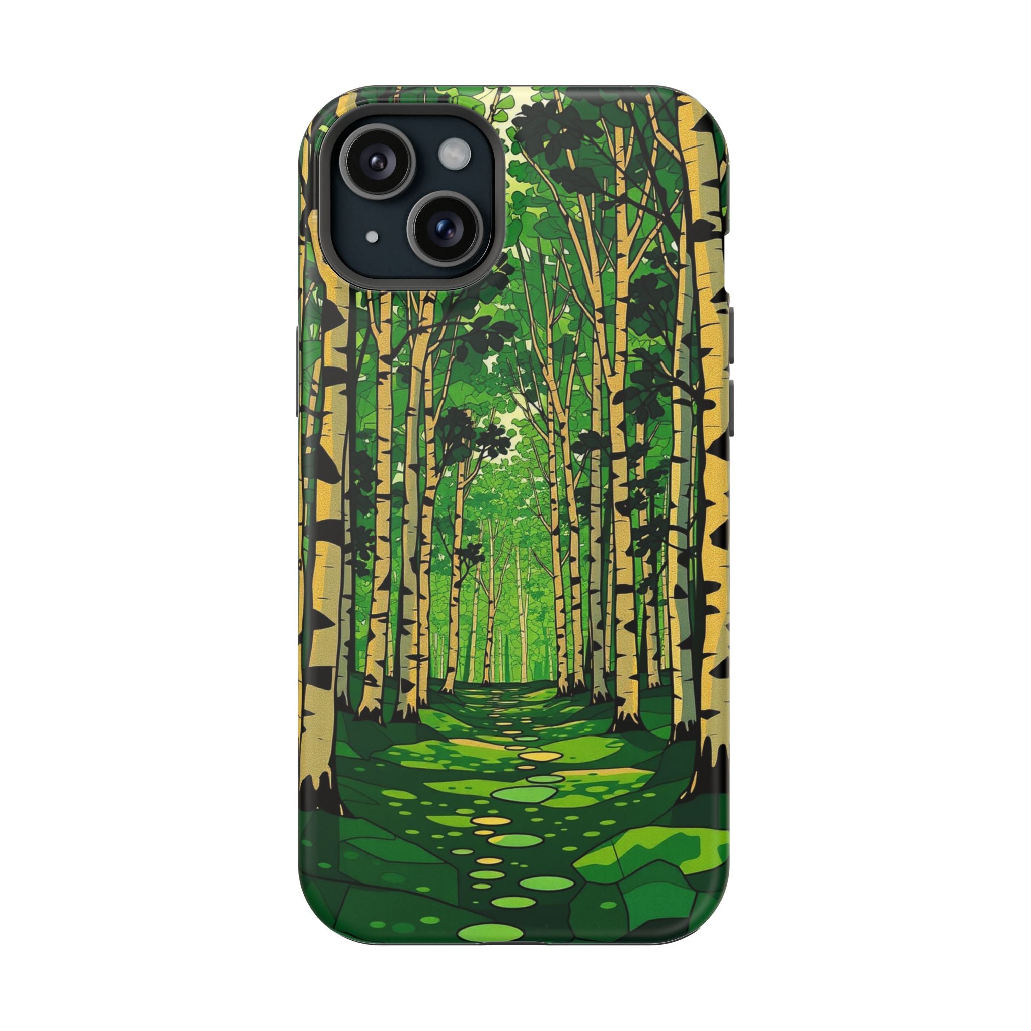iPhone Emerald Green And Gold Birch Grove Slim iPhone Everyday Designer · iPhone