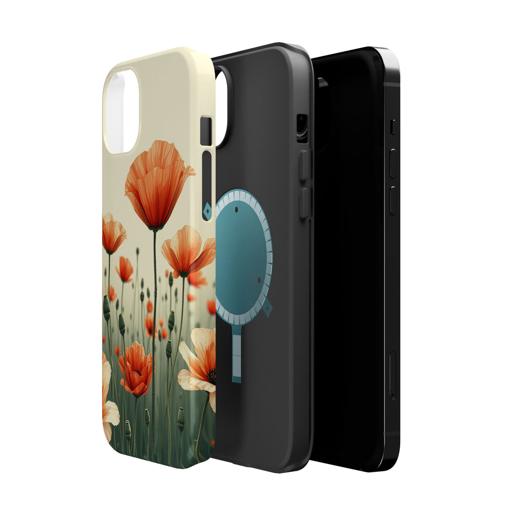 iPhone Sage And Ivory Poppy Field Bold Modern Everyday Snap Case · iPhone Case