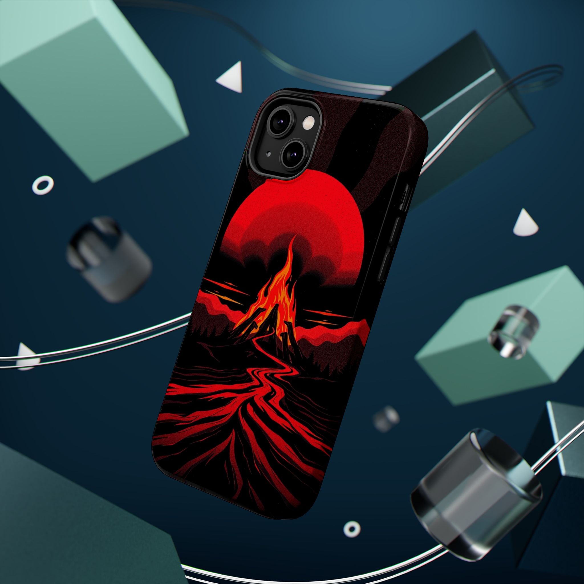 iPhone Black And Crimson Wildfire Glow Slim Everyday Designer Case · iPhone Case