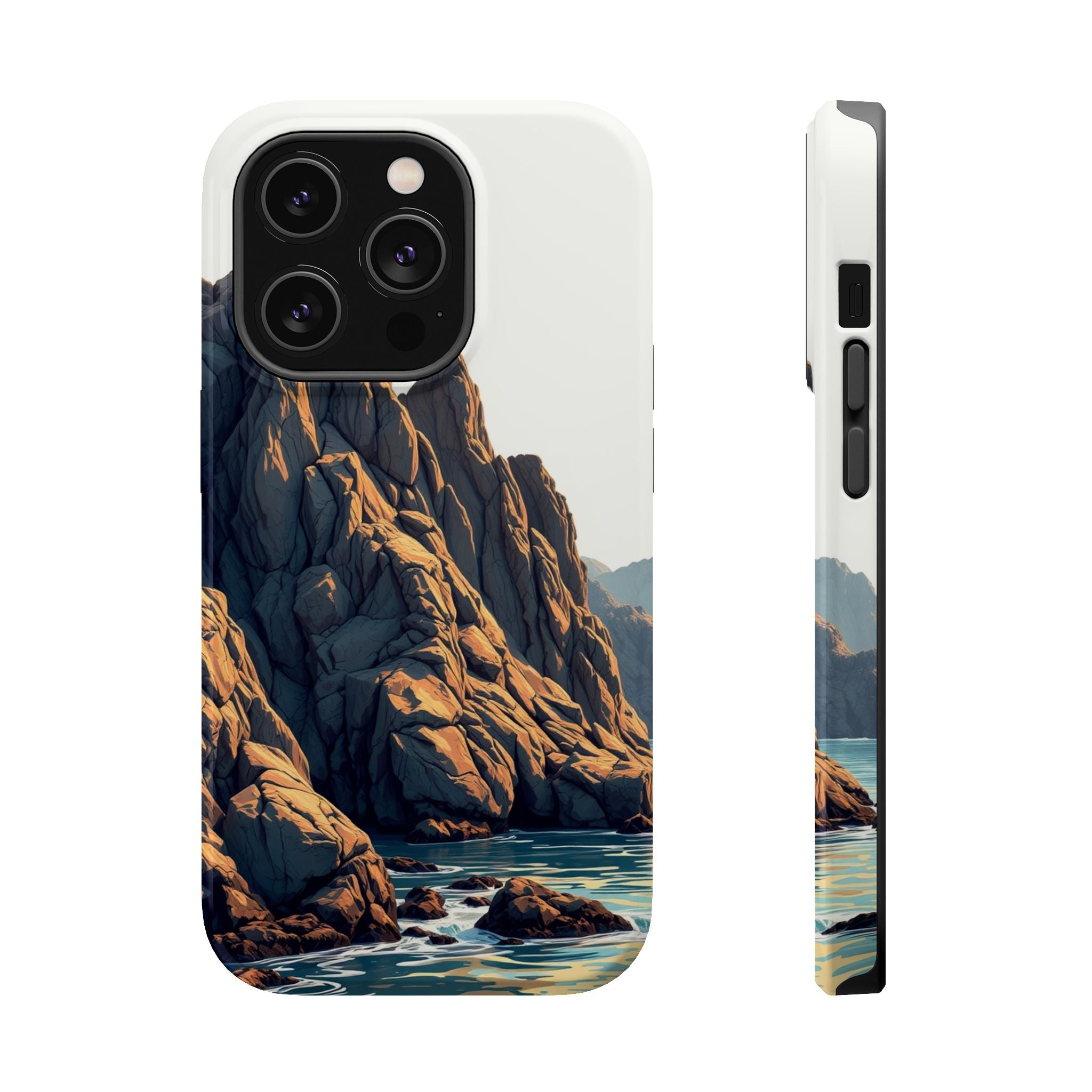 iPhone Mustard And Rust Rocky Coastline Slim Everyday iPhone Designer · iPhone C