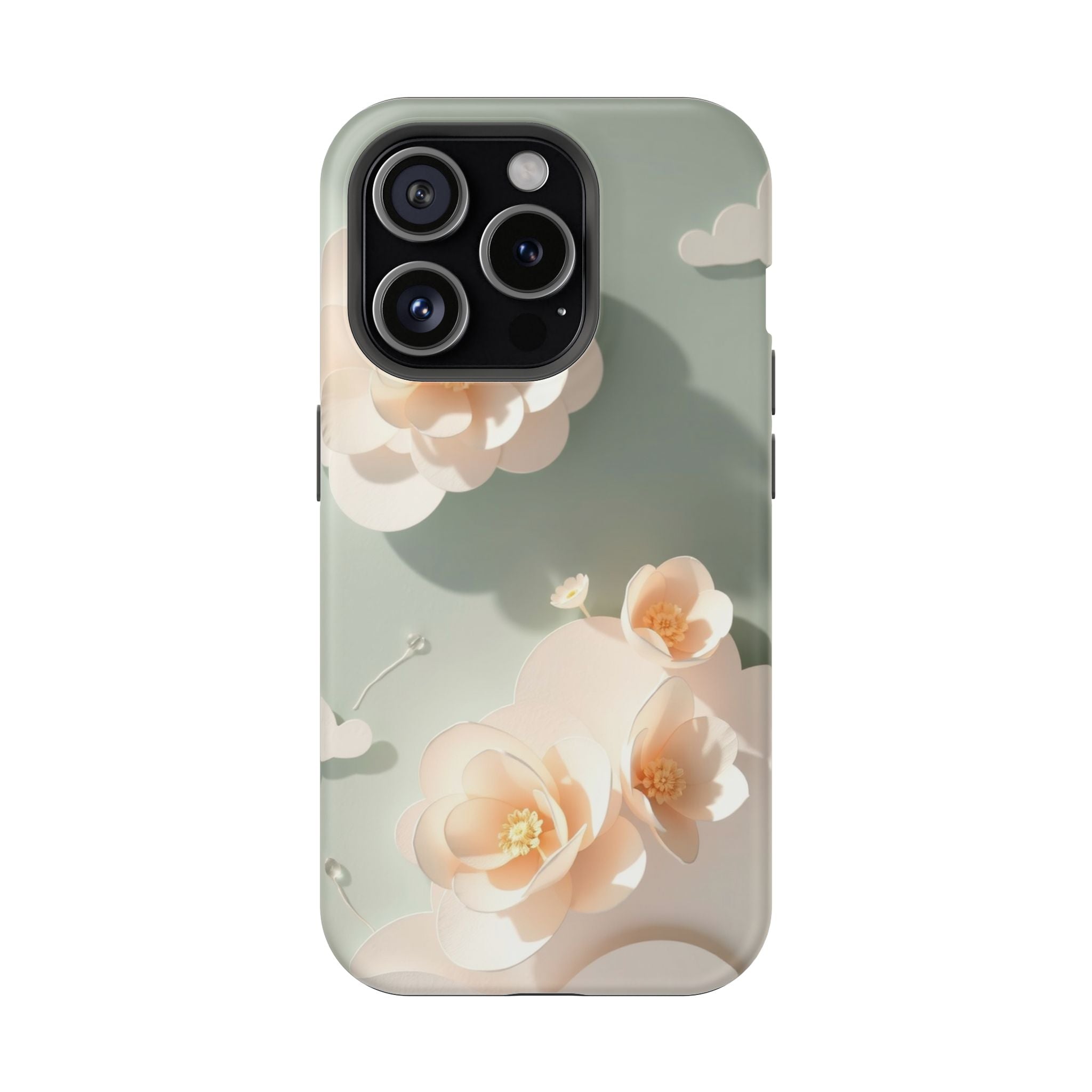 iPhone Sage And Ivory Pastel Floral Cloud Slim iPhone Everyday Designer · iPhone