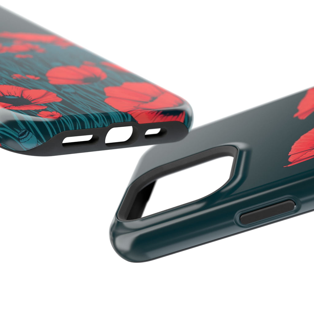 iPhone Poppy Field Dark Gothic Ink Clean Minimal Snap Cas Slim Snap Case · iPhon