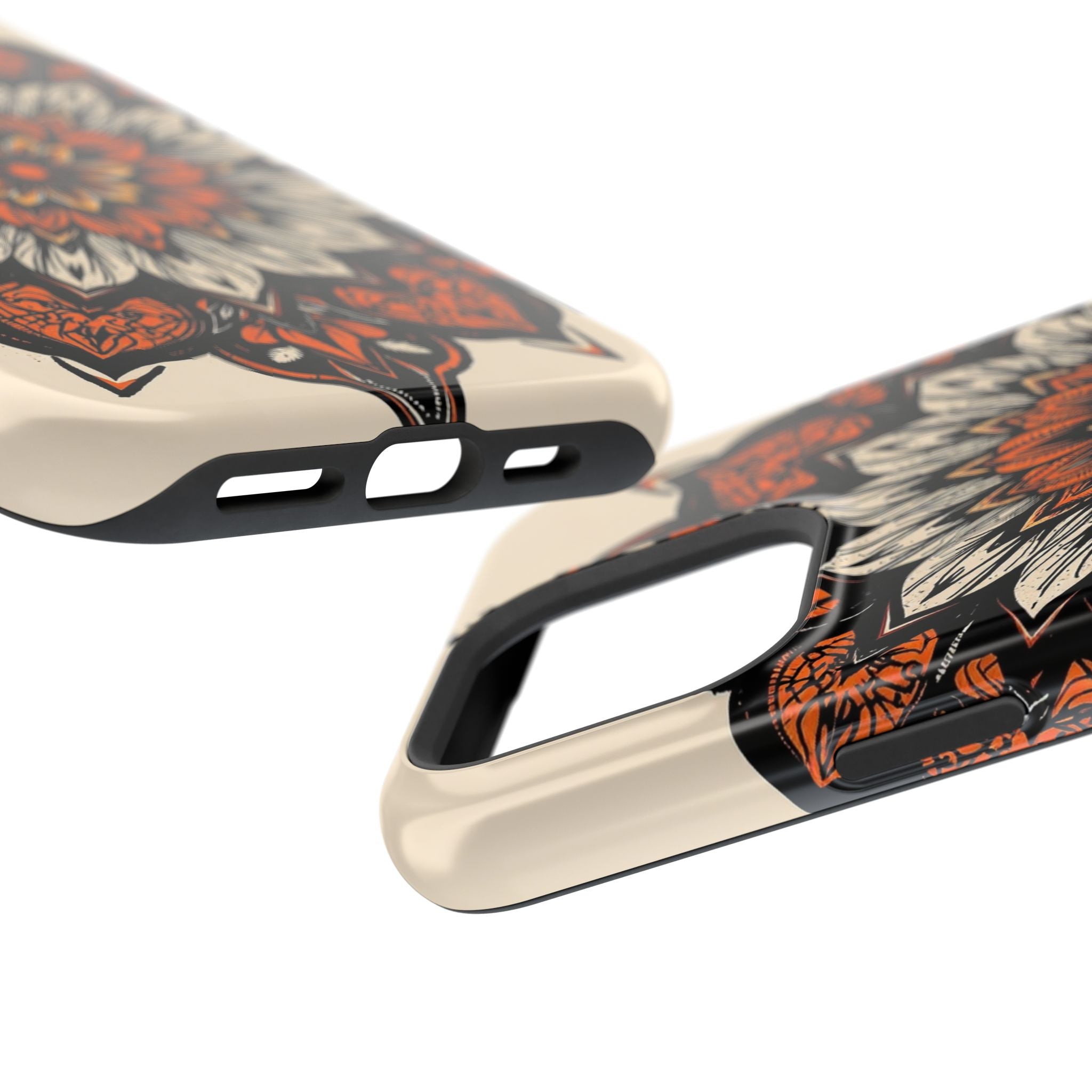 iPhone Burnt Orange And Sand Floral Mandala Slim Snap Cas Carry Case · iPhone Ca