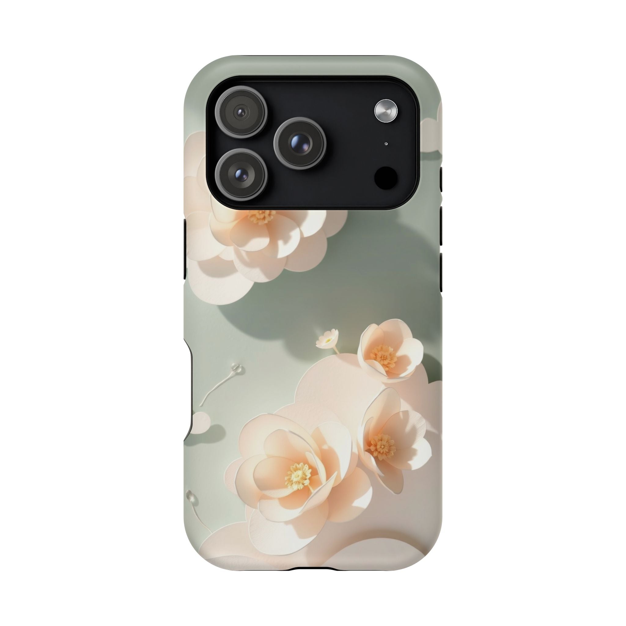 iPhone Sage And Ivory Pastel Floral Cloud Slim iPhone Everyday Designer · iPhone