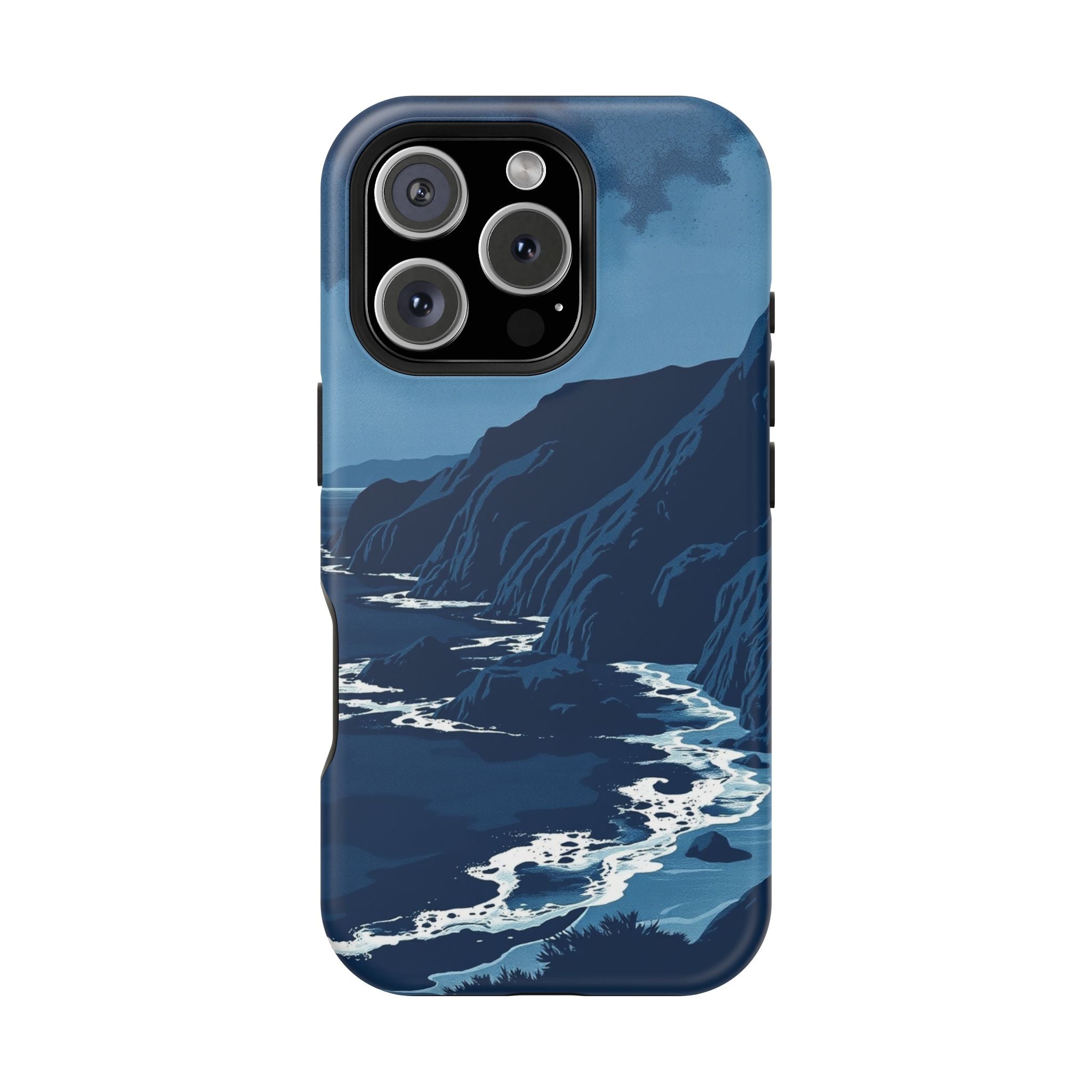 iPhone Midnight Blue And Silver Hibiscus Coast Carry Case Slim Snap Case · iPhon