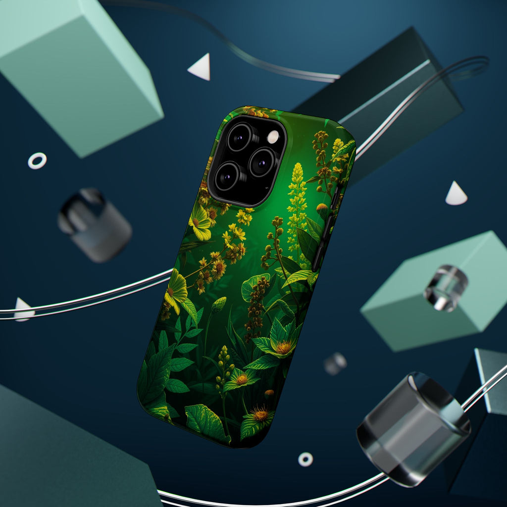 iPhone Emerald Green And Gold Vintage Botanicals Print Slim Snap Case · iPhone C