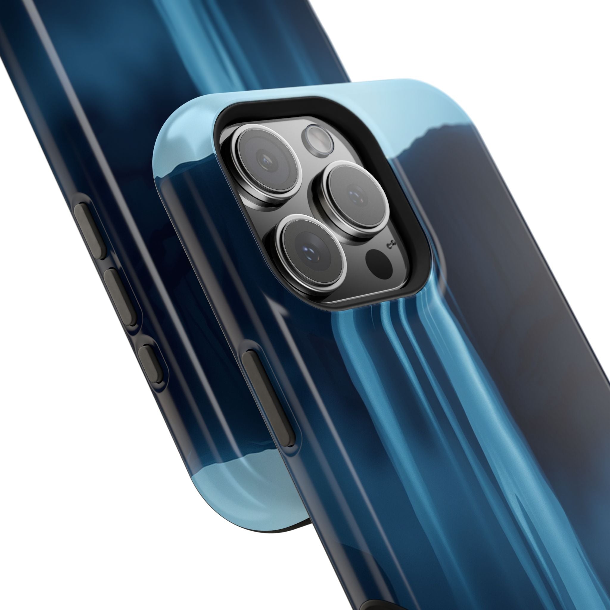 iPhone Midnight Blue And Silver Waterfall Mist Soft iPhone Finish · iPhone Case