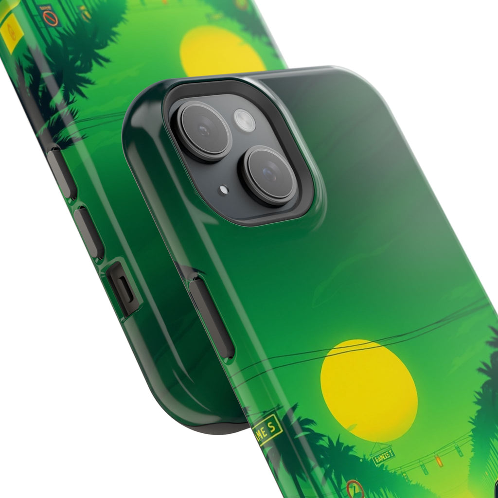 iPhone Dreamy Sunset Drive 80s Design Slim Everyday Designer Case · iPhone Case