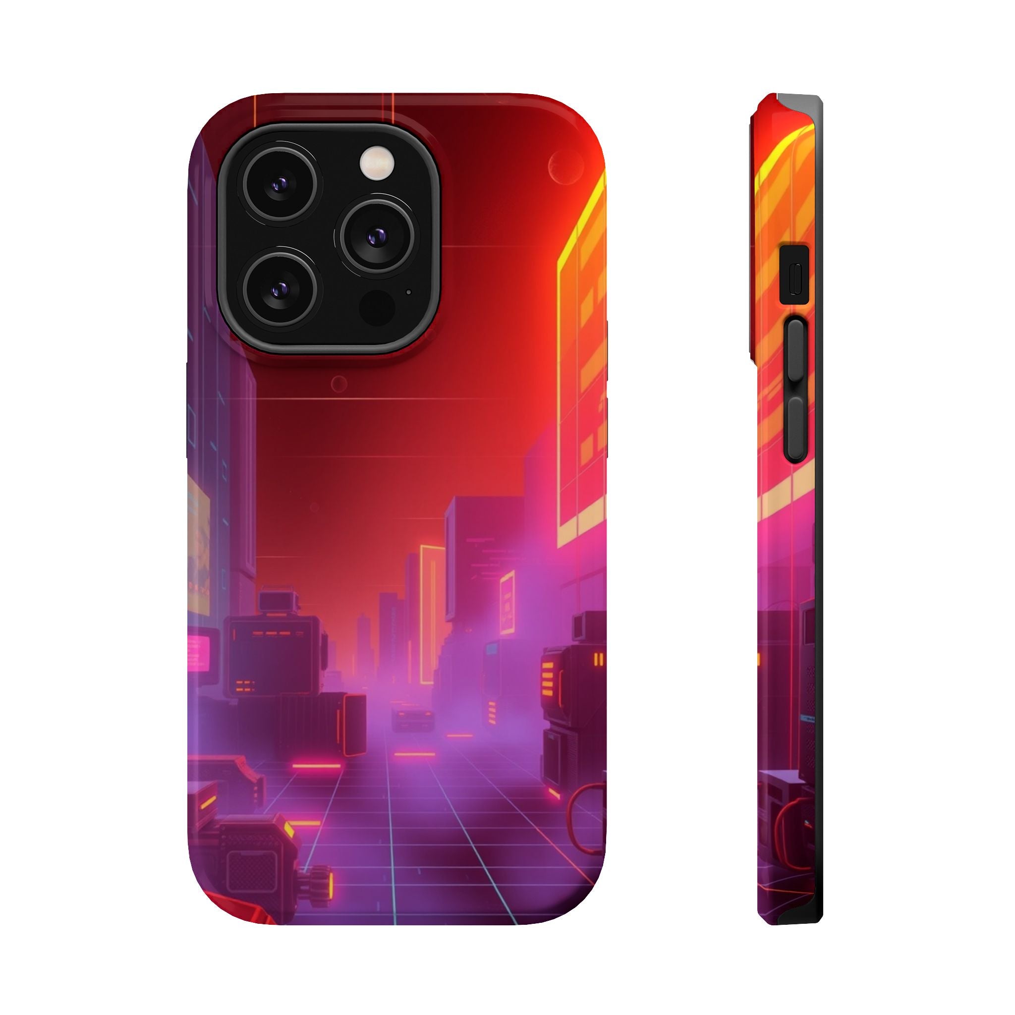 iPhone Dreamy 80s Grid Synthwave Design Slim Everyday Designer Case · iPhone Cas