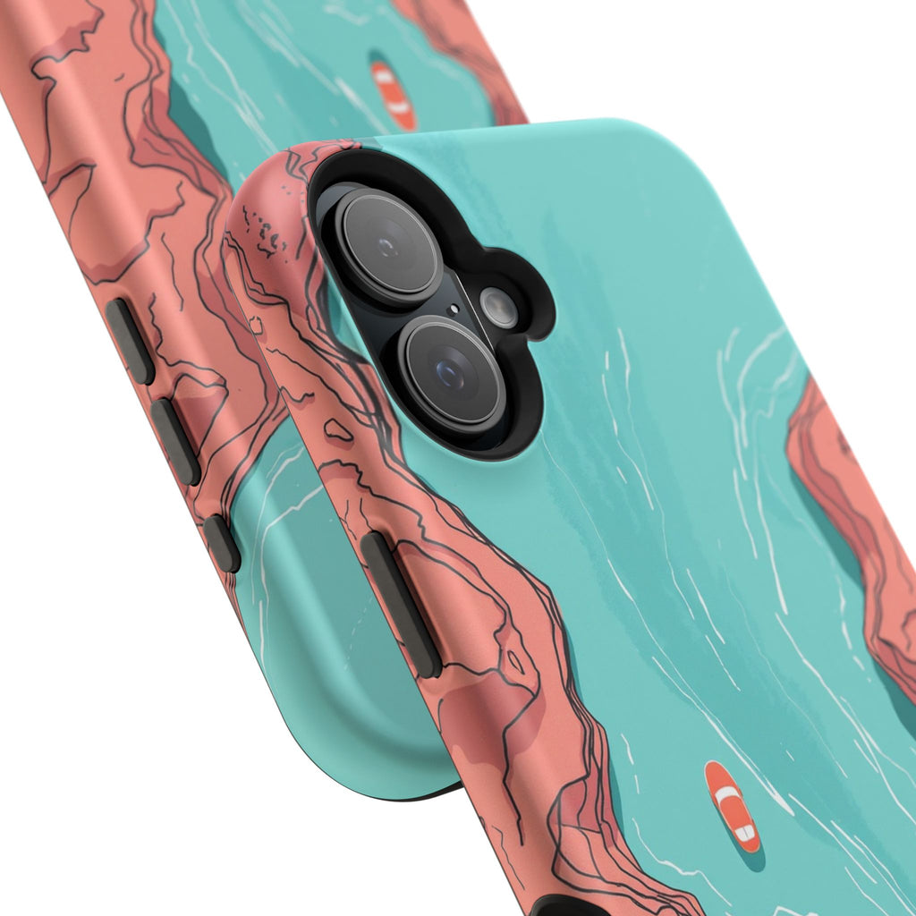 iPhone Teal And Coral River Delta Aerial Slim Everyday iPhone Designer · iPhone