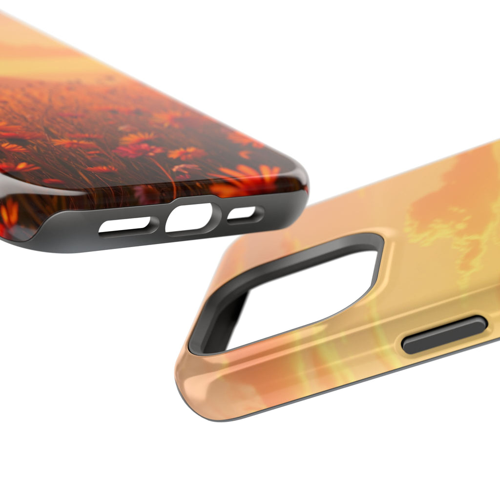 iPhone Sunset Amber And Peach Wildflower Field Soft iPhone Finish · iPhone Case